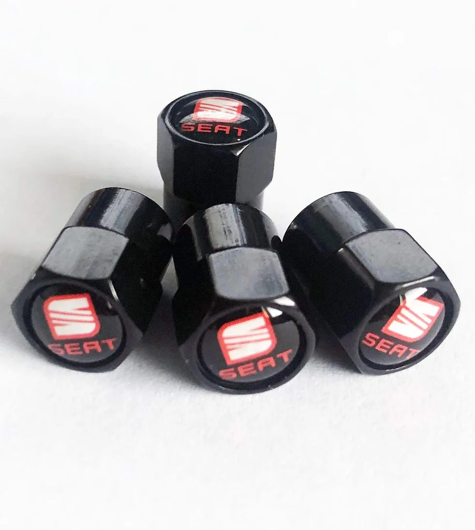 Set di 4 coprivalvole per pneumatici, in metallo cromato, per Leon, Cupra Ibiza FR Arona Ateca Mii Tarraco Altea Arosa Exeo