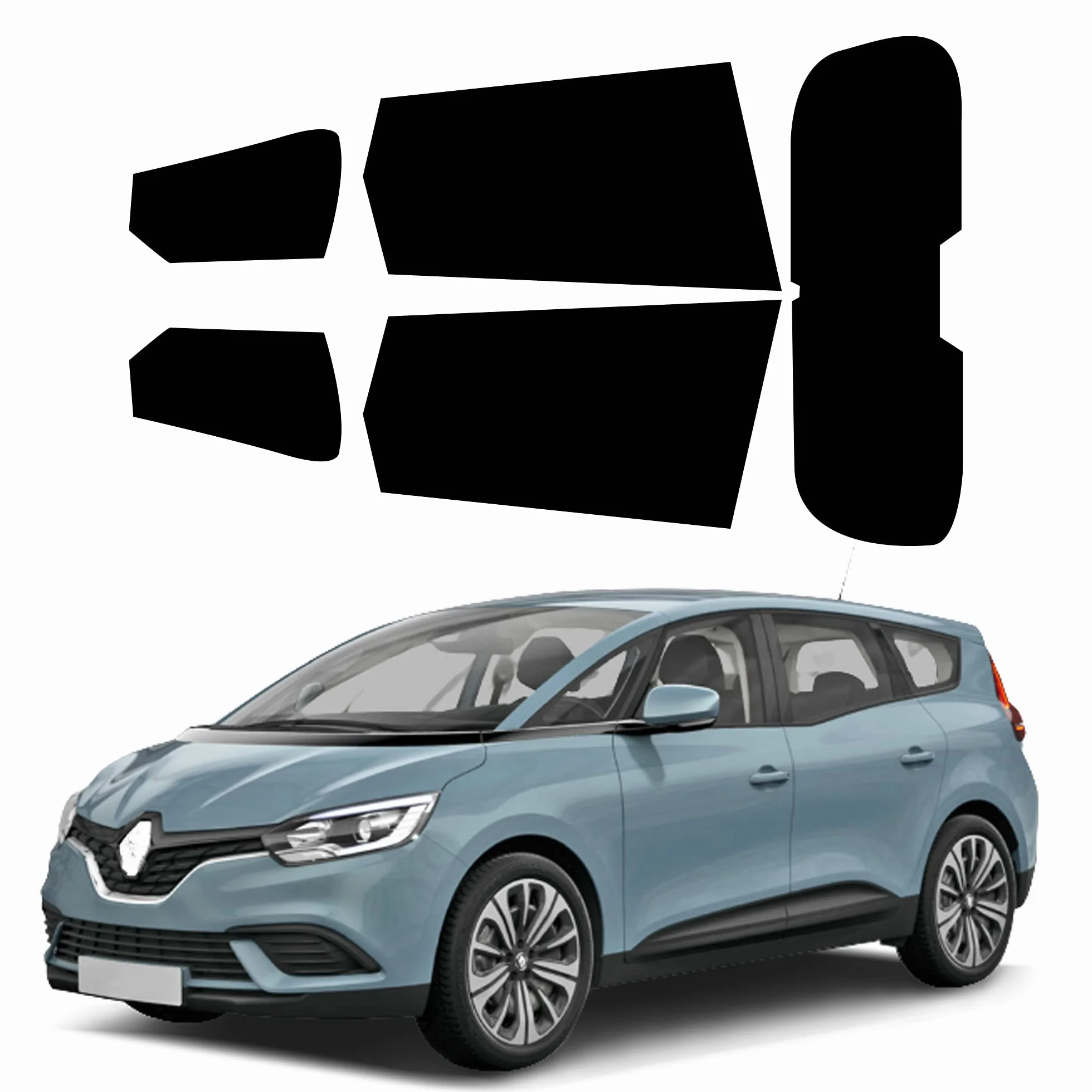 Generico Pellicole Oscuramento Vetri Auto Pre Tagliate a Misura Ricambio Compatibile con Renault Grand Scenic dal 2017 a Oggi LOLLOMOTO (20% Scura)