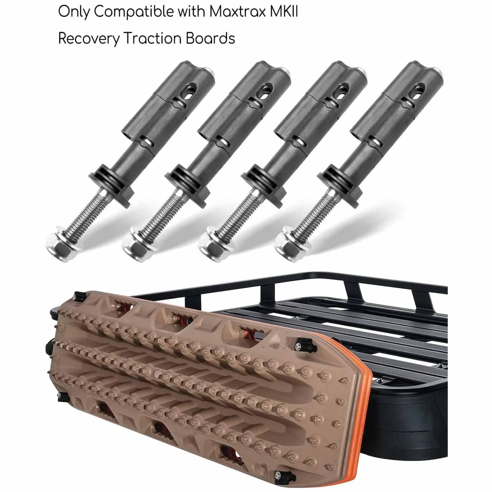 Set di Pin di Montaggio della Scheda di Recupero in Acciaio Inossidabile per Scheda MaxTrax MKII Compatibile con SUV Camion Fuoristrada