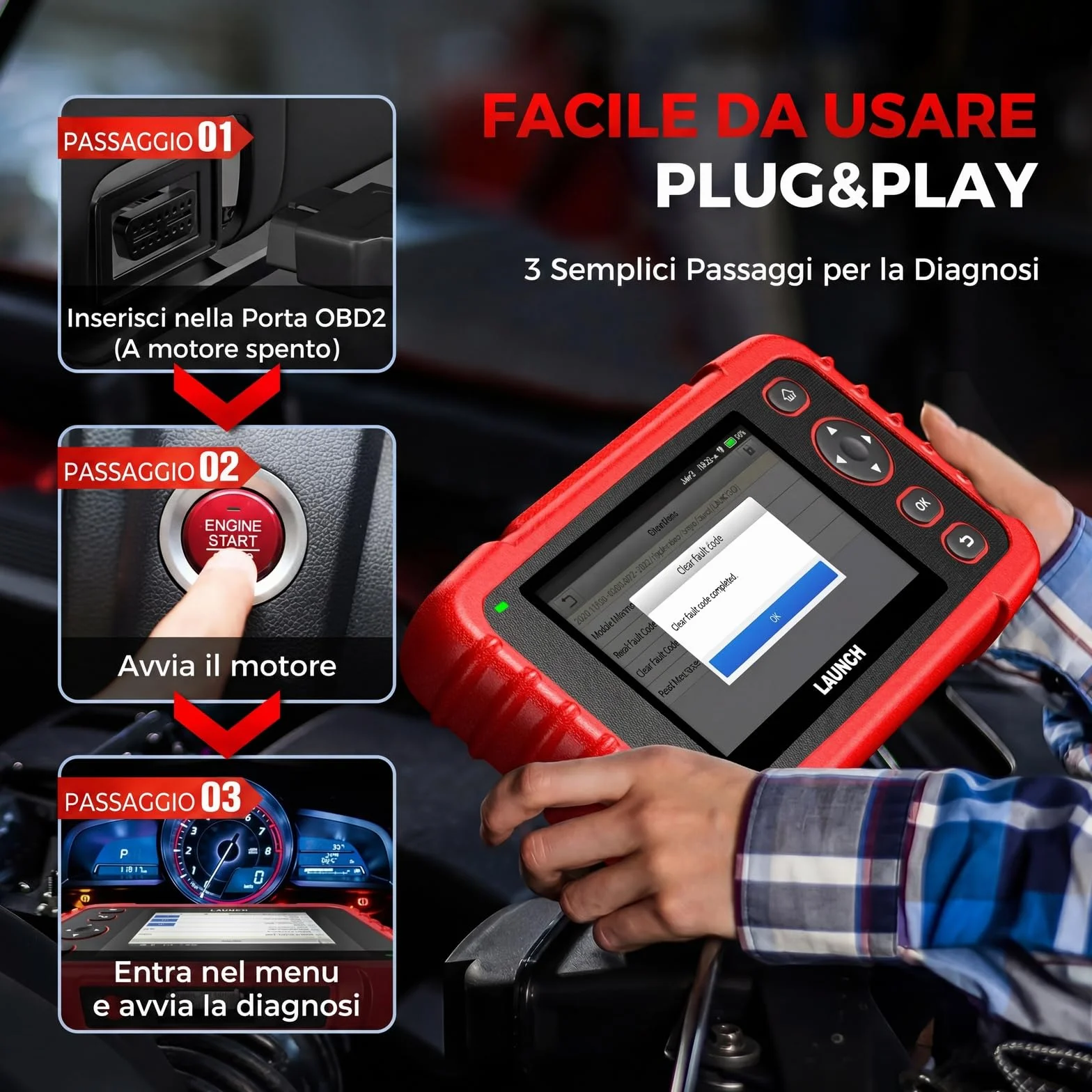 LAUNCH CRP123X V3.0 64G OBD2 Diagnostica Professionale 4 Sistemi Reset EPB DPF Olio SAS BMS