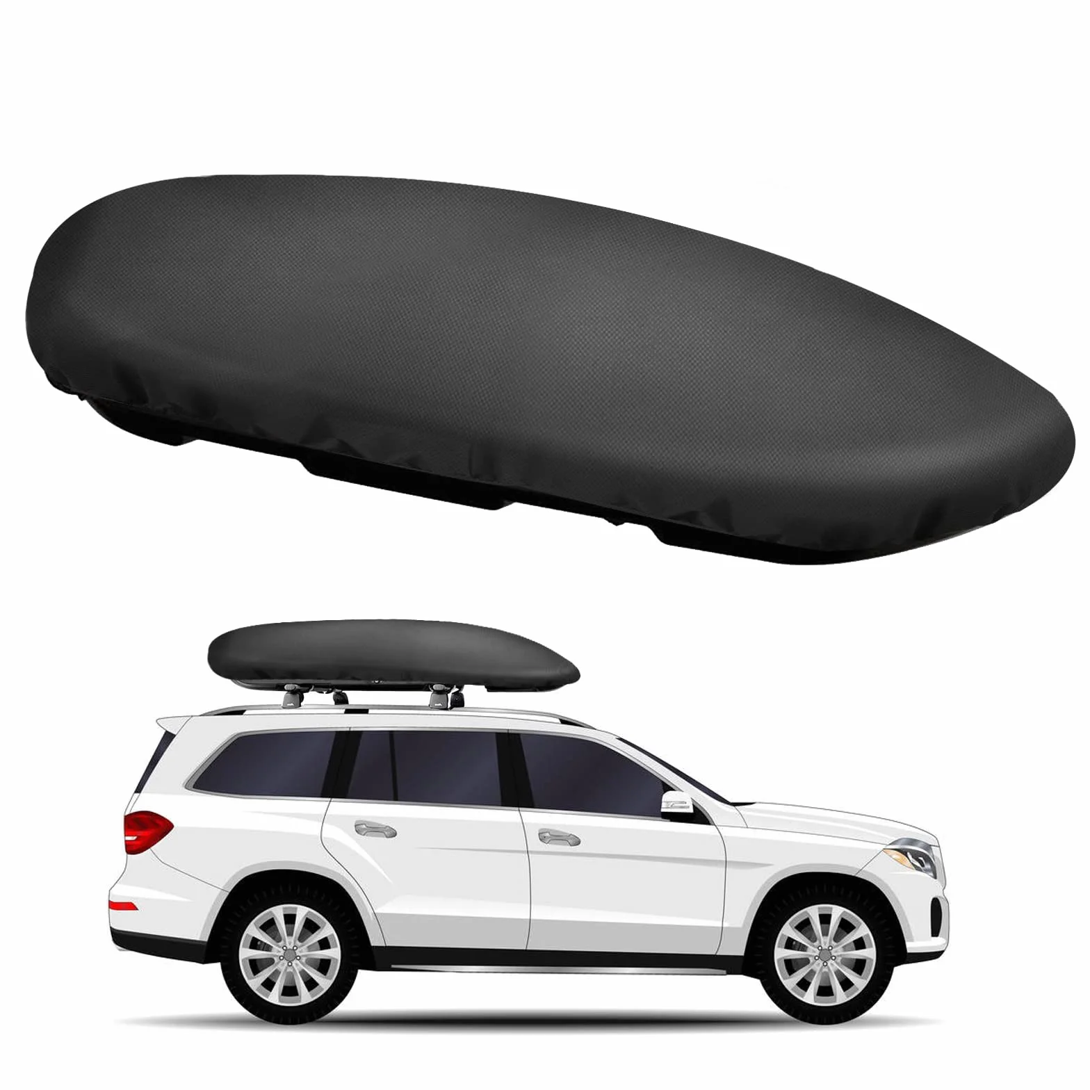 Copri Baule Auto Tetto, Copertura per Box da Tetto Auto, Migliore Protezione per Box da Tetto, Copri Box Portatutto Auto (L196xW78xH43cm)