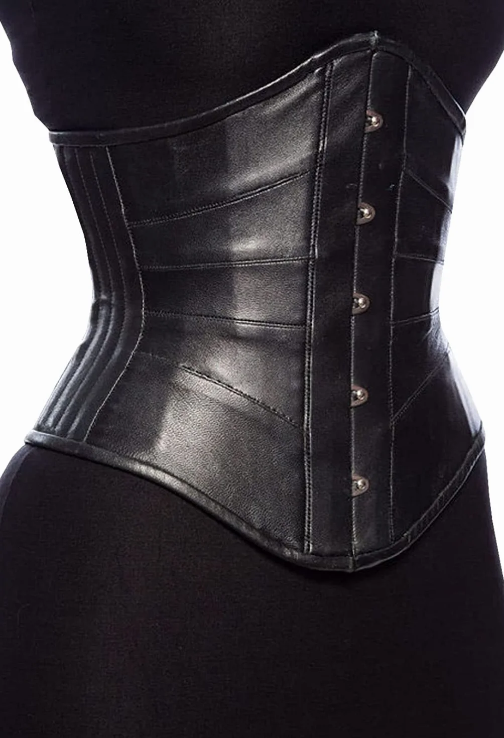 Corsetto in Vera Pelle Bovina Sotto il Seno per Allenamento Vita e Riduzione Vita