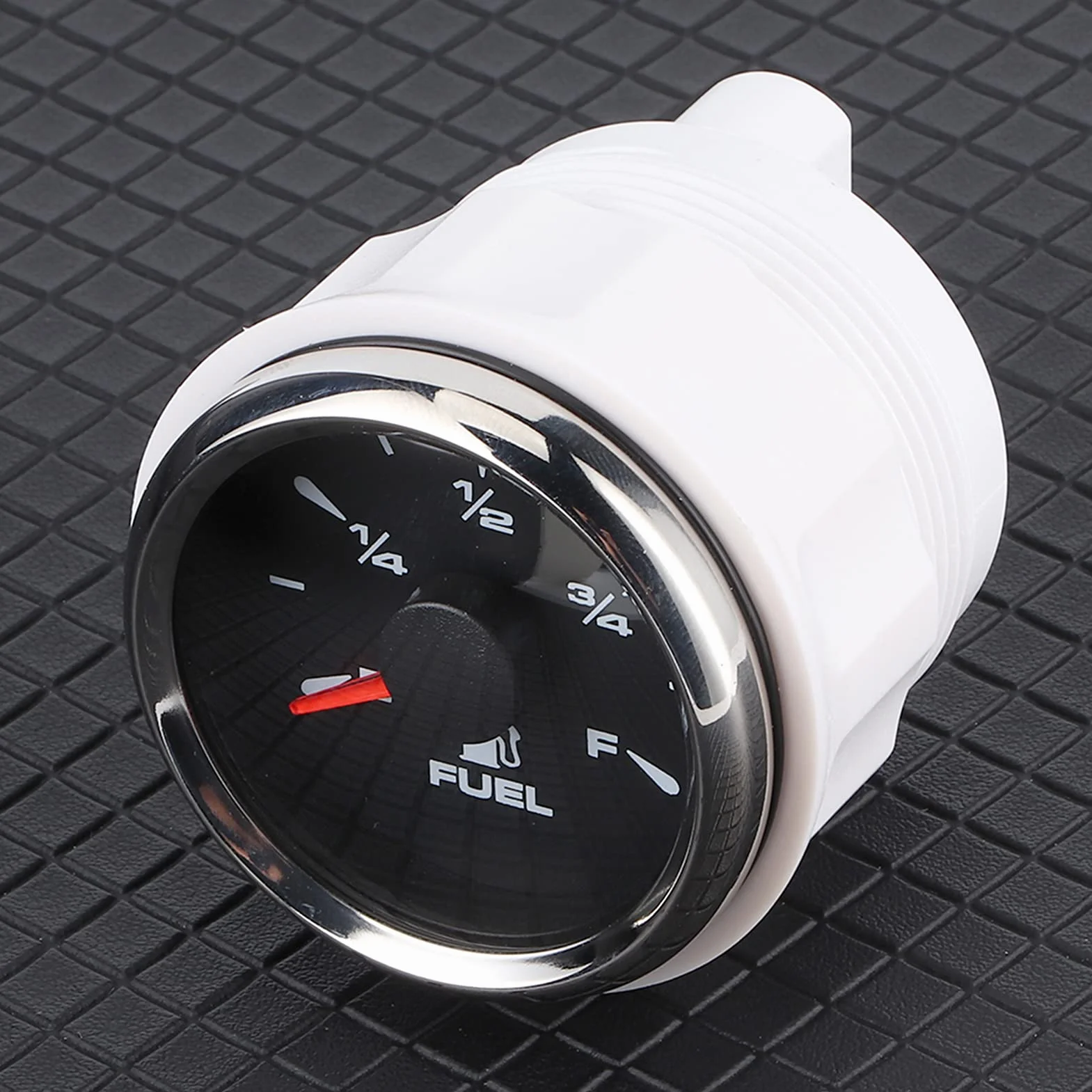 Misuratore di livello del carburante 2 in 1 con display digitale e retroilluminazione a 8 colori, per moto, auto e yacht a 12 V/24 V; misuratore di carburante in vetro antifog in (Copertura argentata