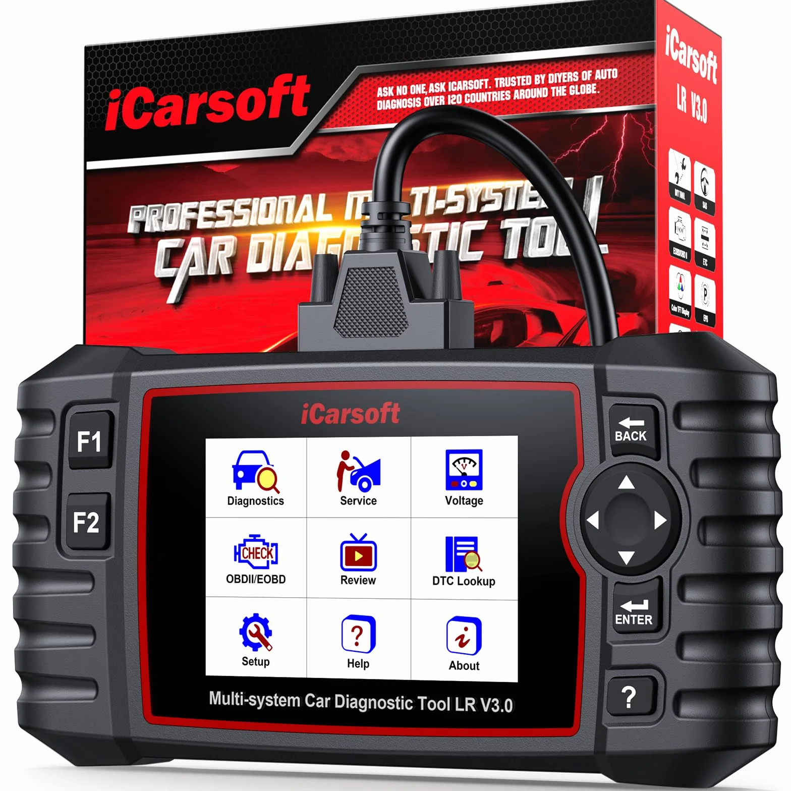iCarsoft LR V3.0 OBD2 Diagnostica Auto per Land Rover Jaguar 37 Funzioni Ripristino Test Bidirezionale