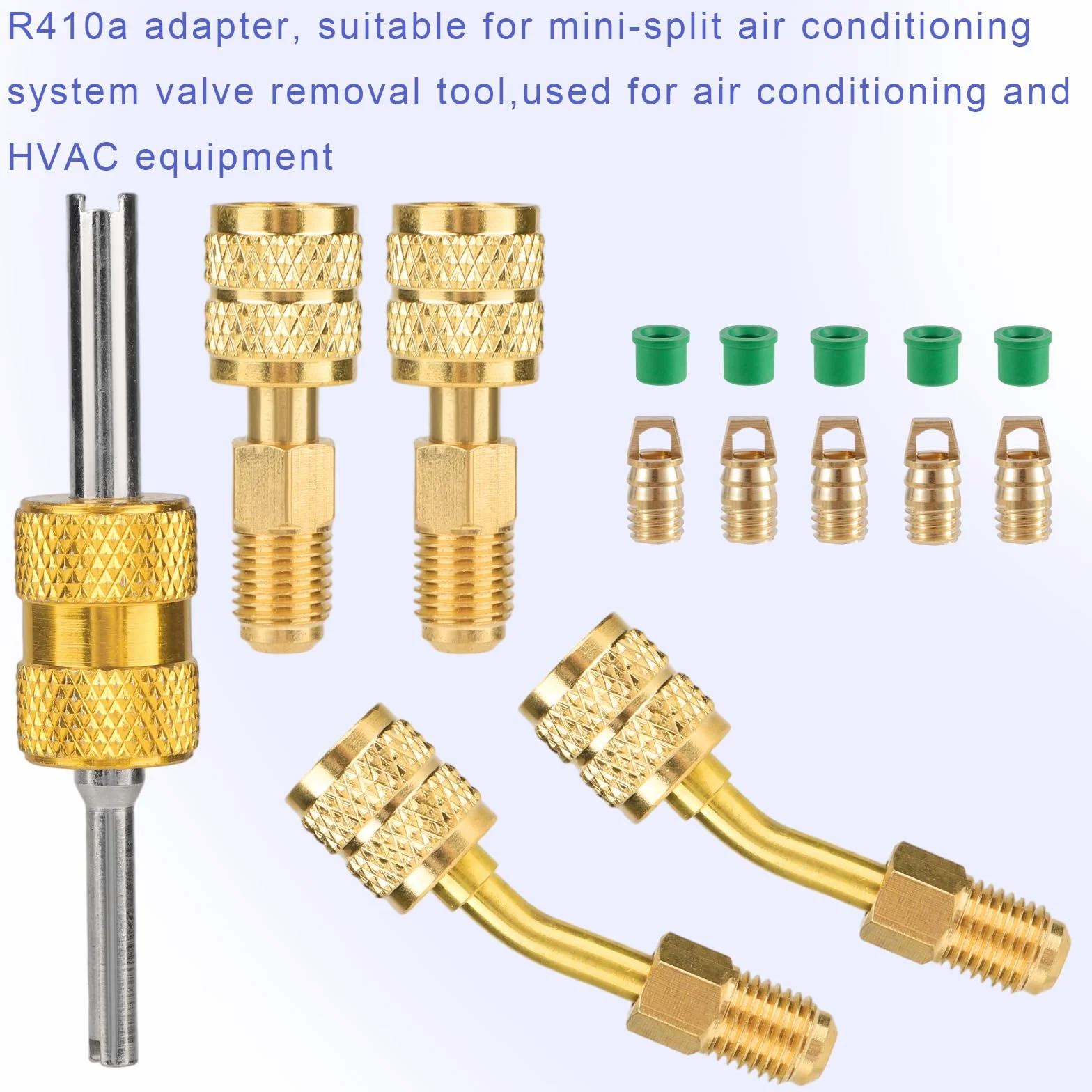 Adattatore R410a per Sistema Mini Split, Attacco Svasato Femmina 5/16 e Maschio 1/4, Estrattore Valvola per Apparecchiature HVAC