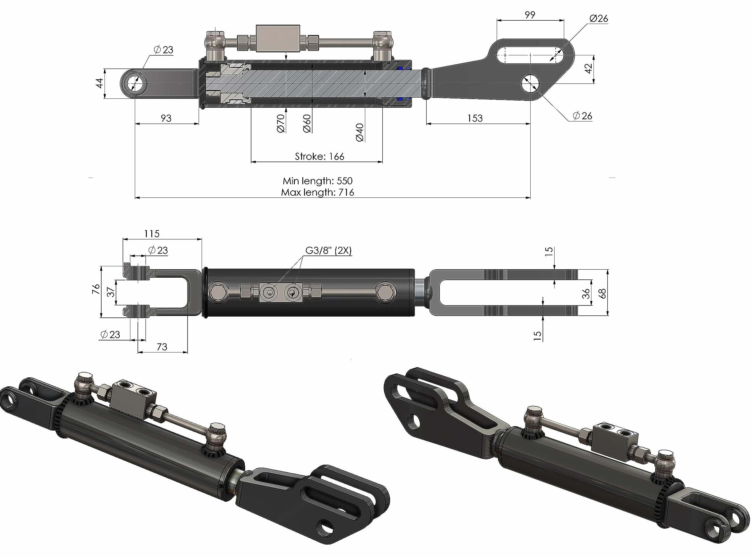 Braccio Laterale Idraulico 550-716 KIT TUBI IDRAULICI