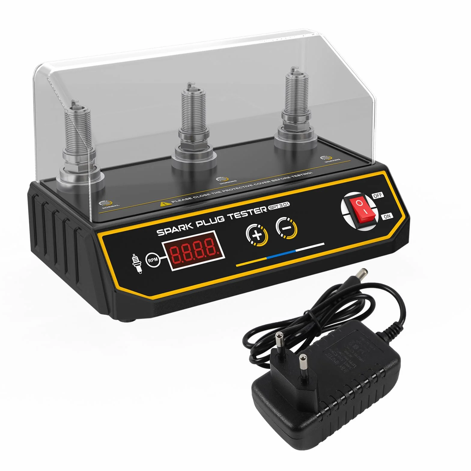 Tester per candele di accensione 220 V 200-9000 giri/min presa 12 mm a tre fori
