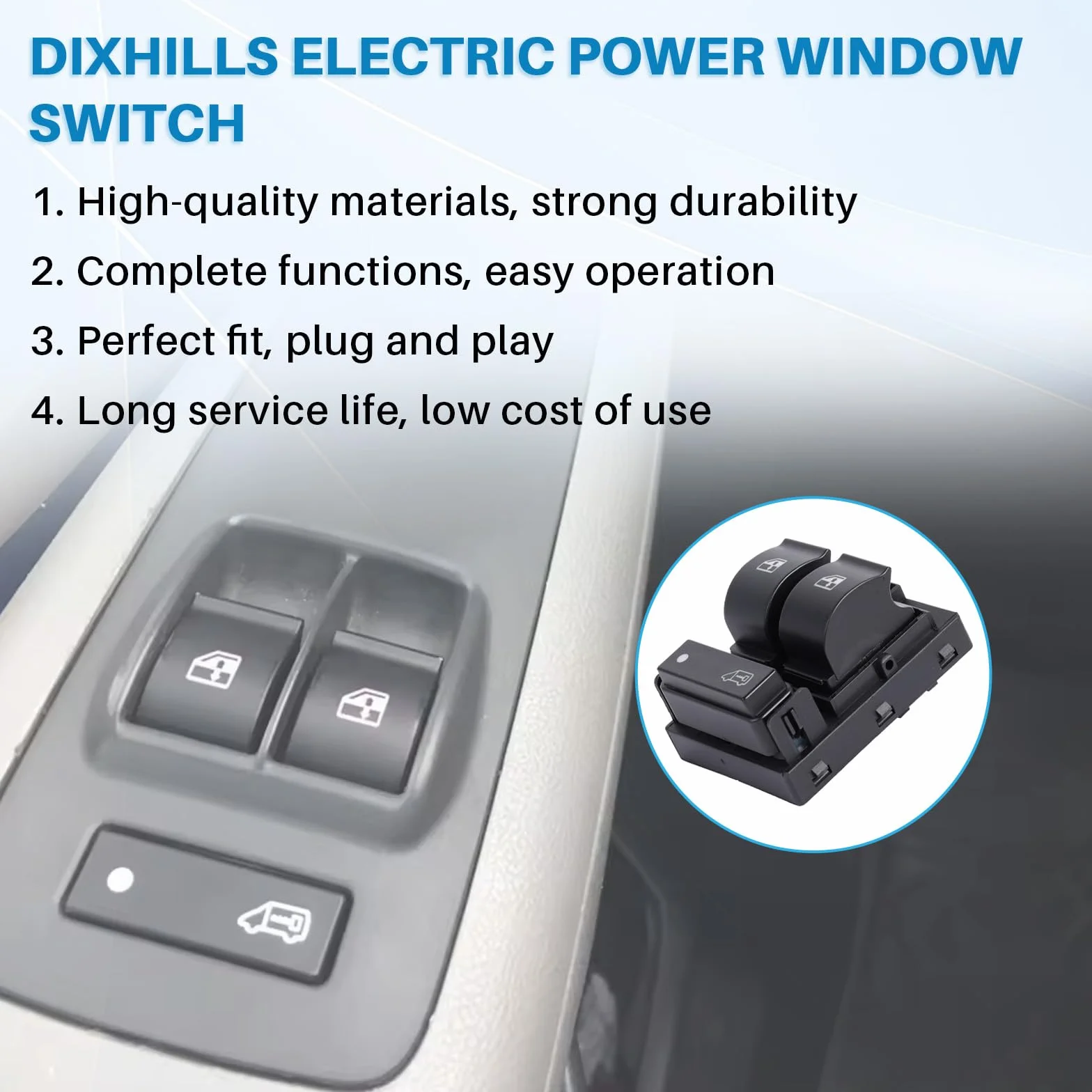 Interruttore per finestra elettrico per auto, interruttore alzacristalli auto, interruttore elettrico per finestra Power Window Switch di ricambio per Relay II Ducato III Boxer 2006, numero