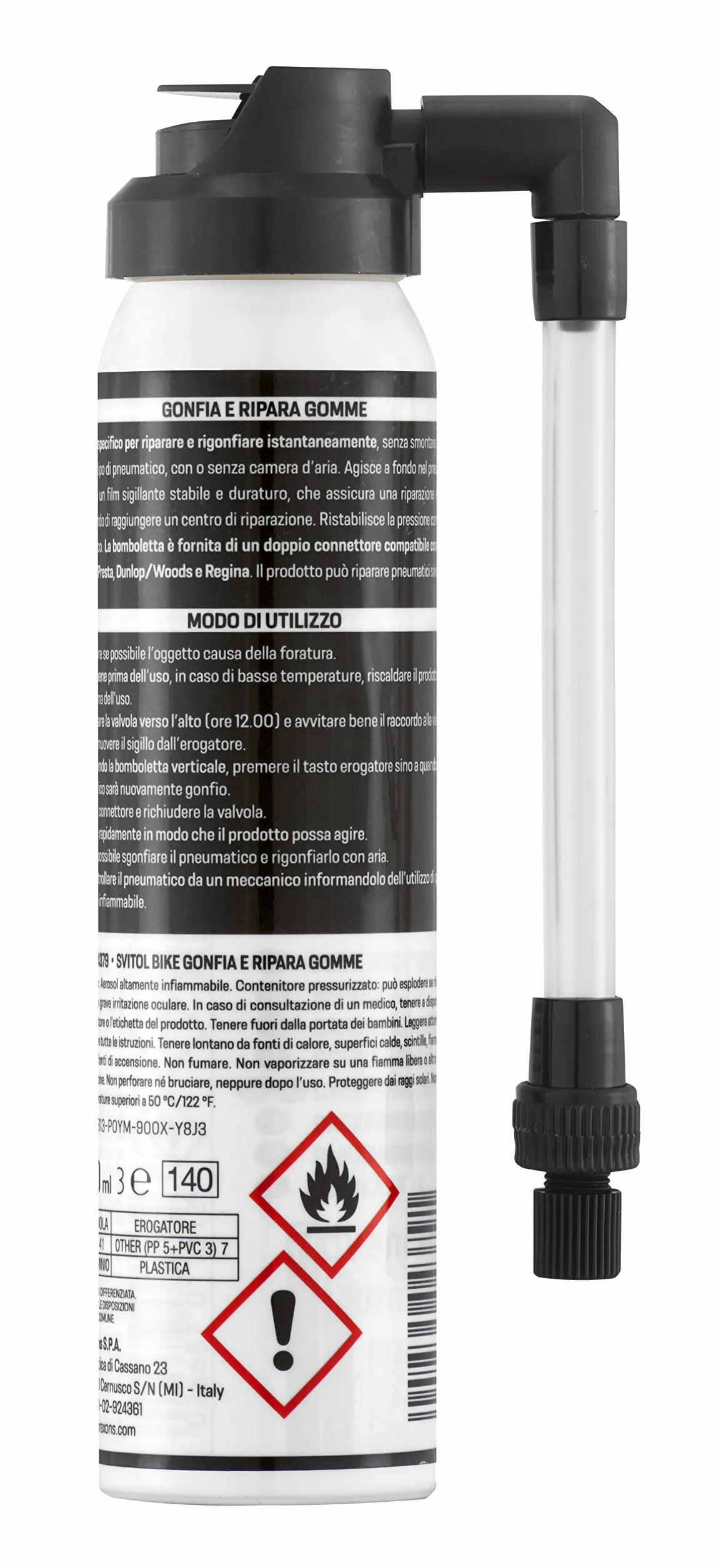 SVITOL Gonfia e Ripara Gomme, Ripara e Rigonfia Istantaneamente, di Facile Utilizzo, 100 ml