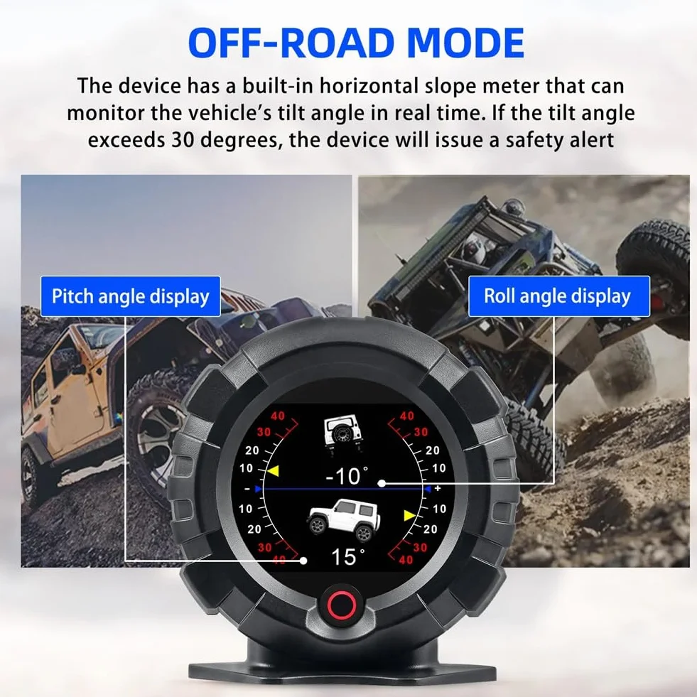 X95 Display GPS Head Up per Auto Fuoristrada - Inclinometro Digitale, Tachimetro e Misuratore di Pendenza