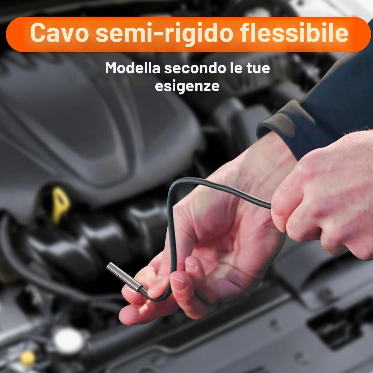 Telecamera Endoscopio Doppio Lente 5,0' Schermo IPS Impermeabile 6+1 LED Regolabile 32G Scheda TF (10M)