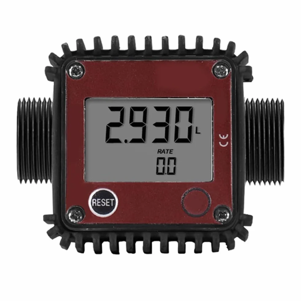 ZYWUOY Misuratore di portata a ingranaggi con display digitale, filettatura esterna DN25 per olio, acqua, diesel, portata 10-100L/min, con corpo in lega di alluminio in plastica
