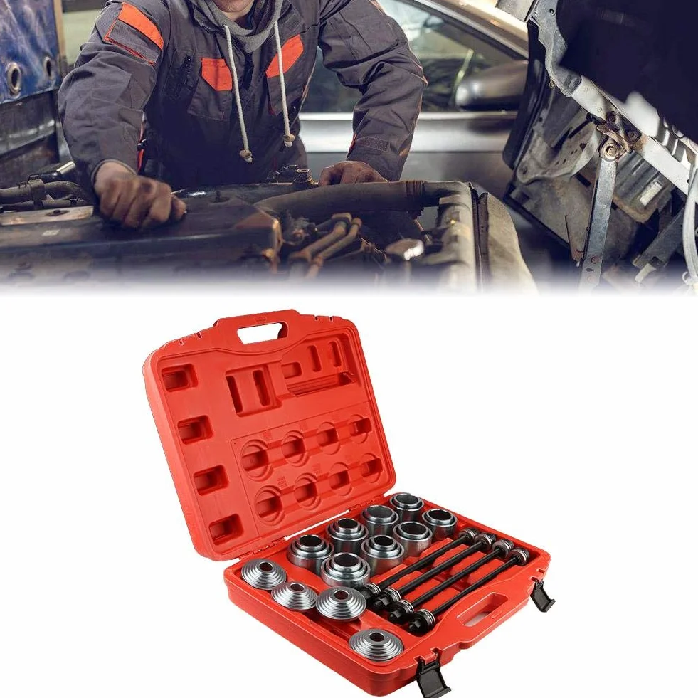 Kit Bussole Rimozione Cuscinetti 36 Pezzi, Set Strumenti Riparazione con Anelli di Pressione per Meccanici Auto Moto
