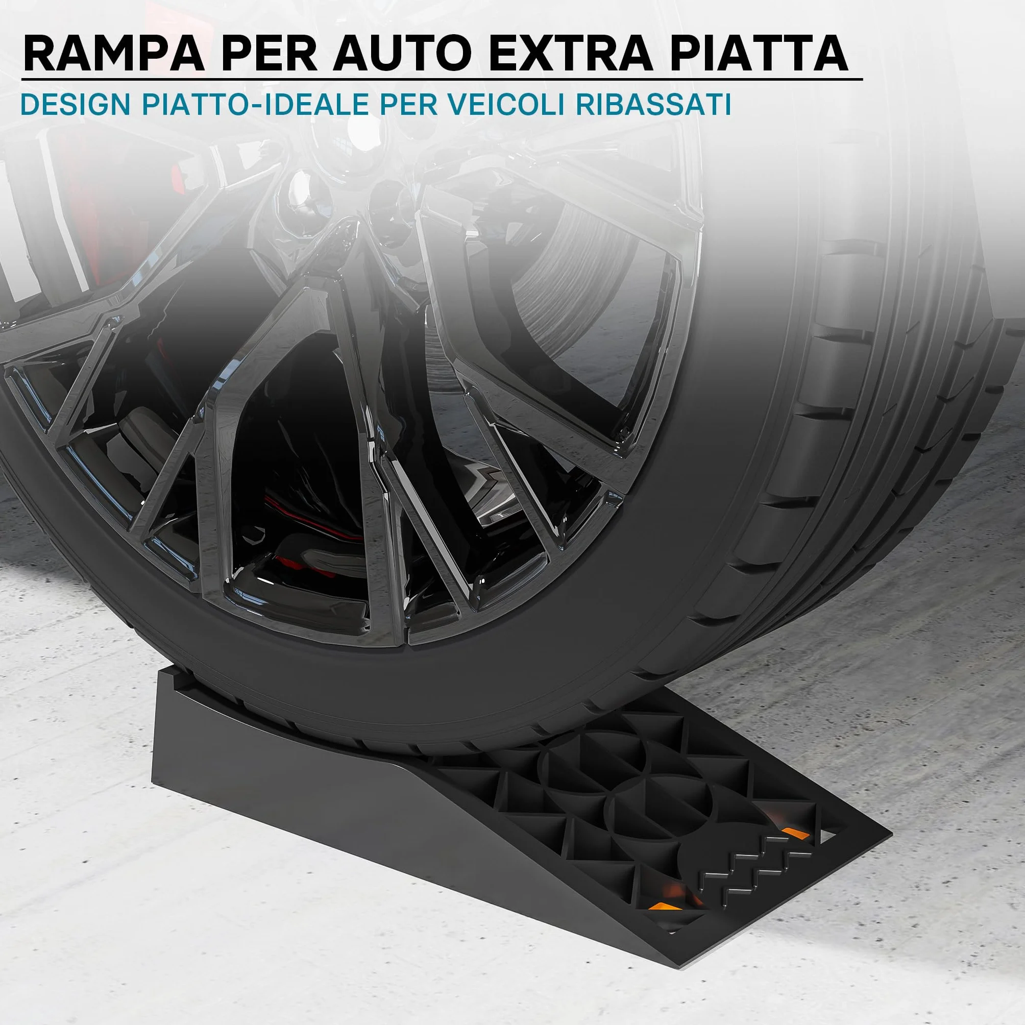 Wiltec Cunei livellatori auto veicoli 2 pz. max 3 t Rampa di livellamento in plastica
