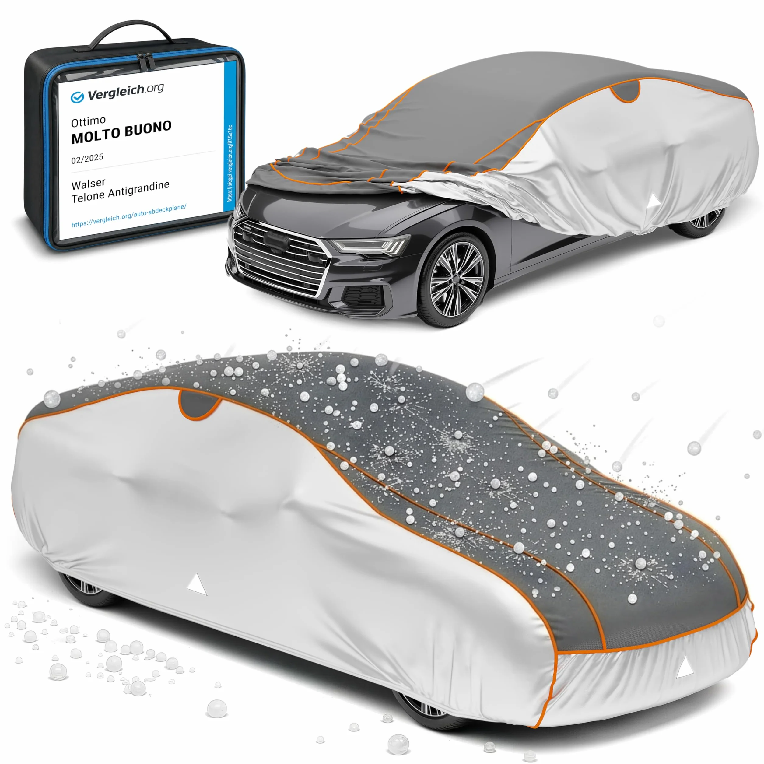 WALSER Perma Protect telo antigrandine per auto Misura 3, copertura certificata TÜV Austria, idrorepellente