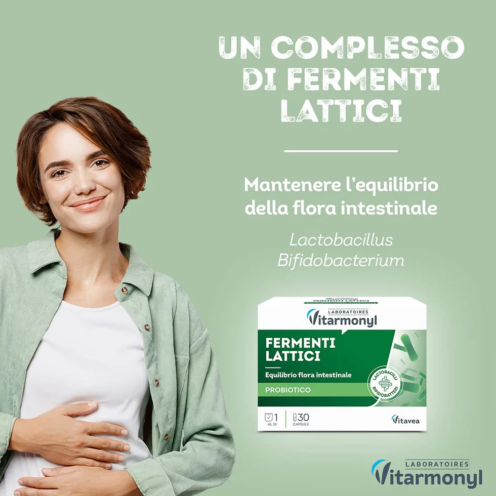 Vitarmonyl Fermenti Lattici Probiotici 7 Miliardi UFC 30 Capsule Integratore Flora Batterica Intestinale