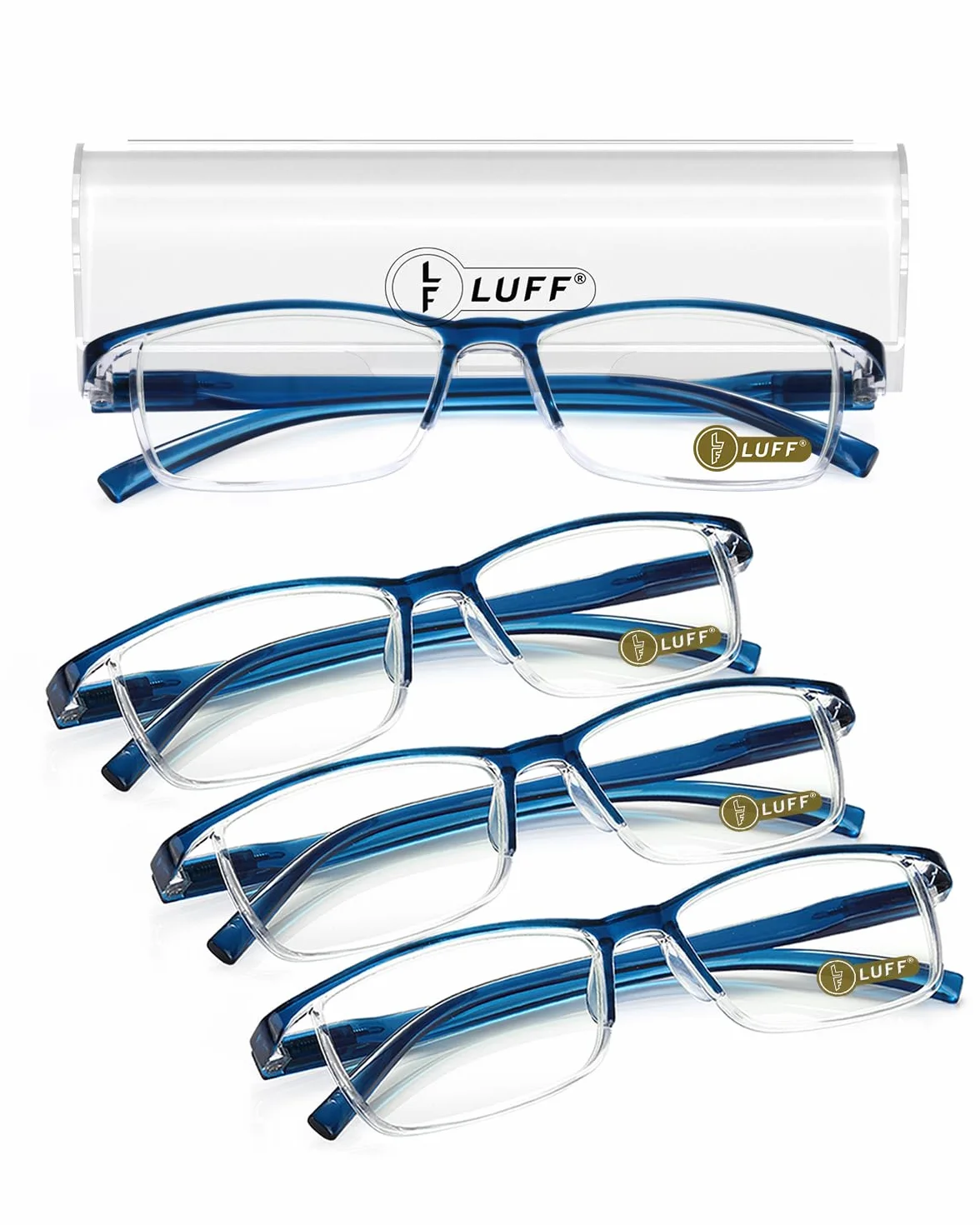 LUFF Occhiali da lettura anti-raggi blu ultraleggeri 4Pairs