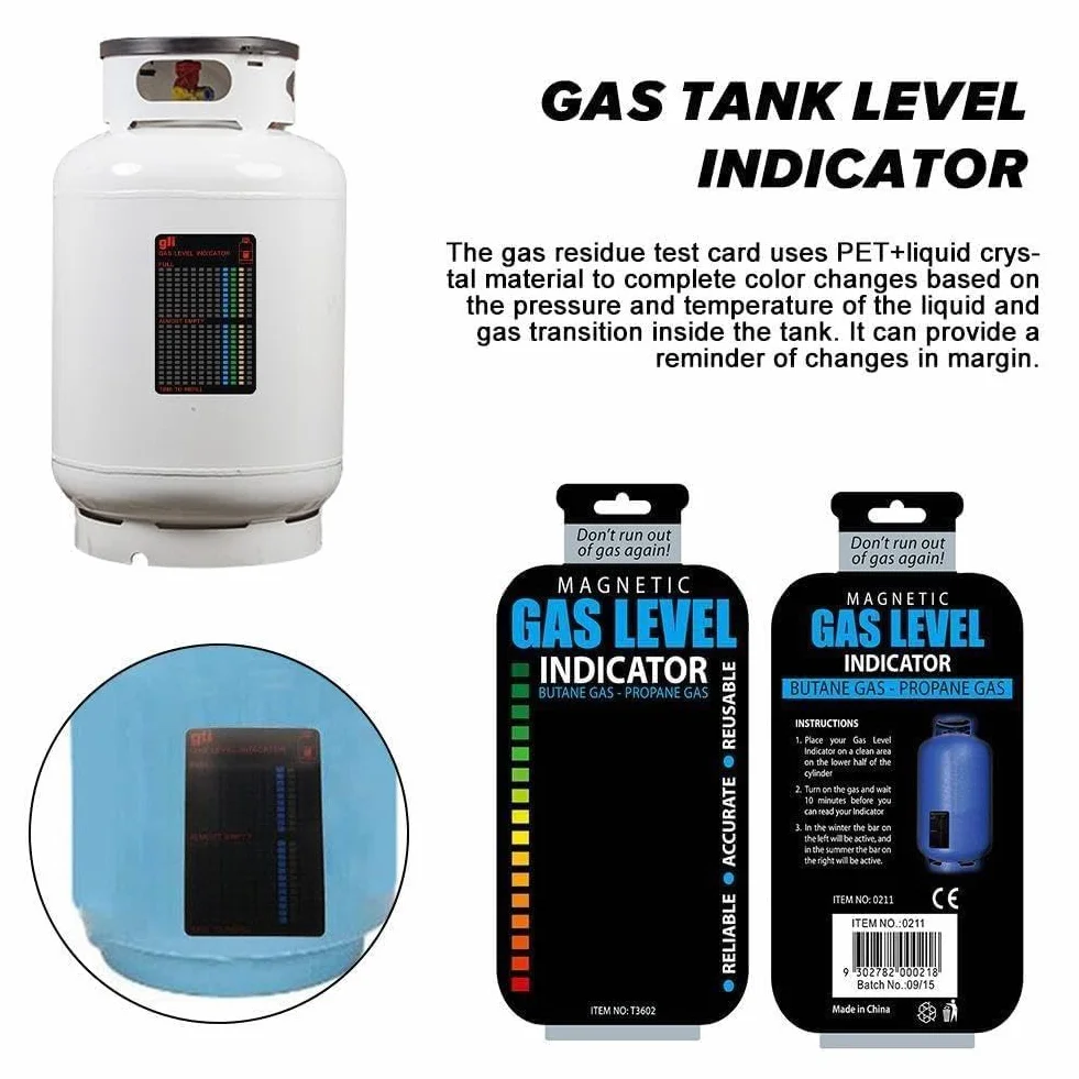 1 pz Indicatore di livello di gas Pratico propano butano GPL Carburante Gas Serbatoio Stick Indicatore di livello magnetico Misura Accessori