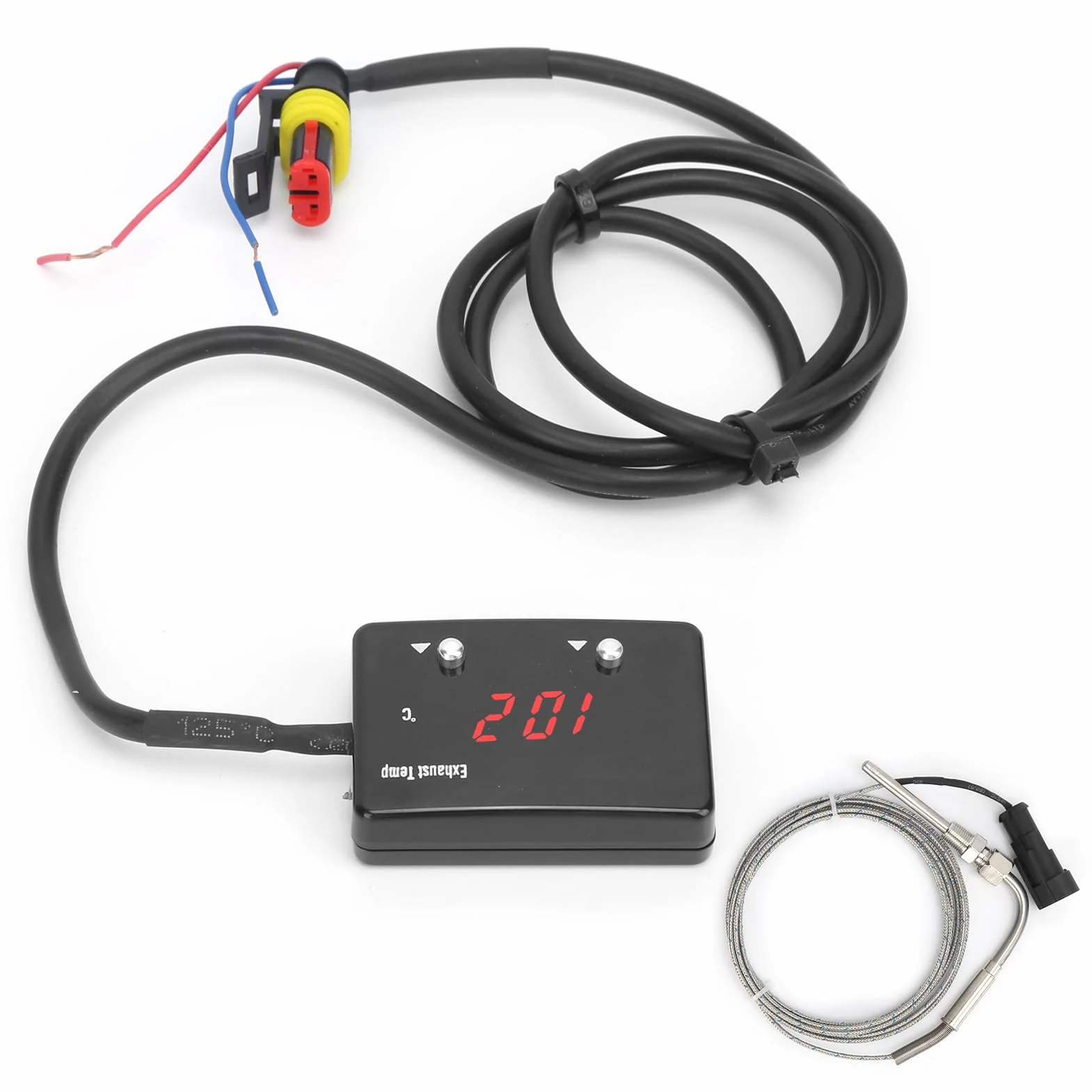 Misuratore EGT Indicatore Temperatura Gas di Scarico Display LED Digitale 0-1000 ℃ con Connettore Livello di Avviso Regolabile per Veicoli 12V
