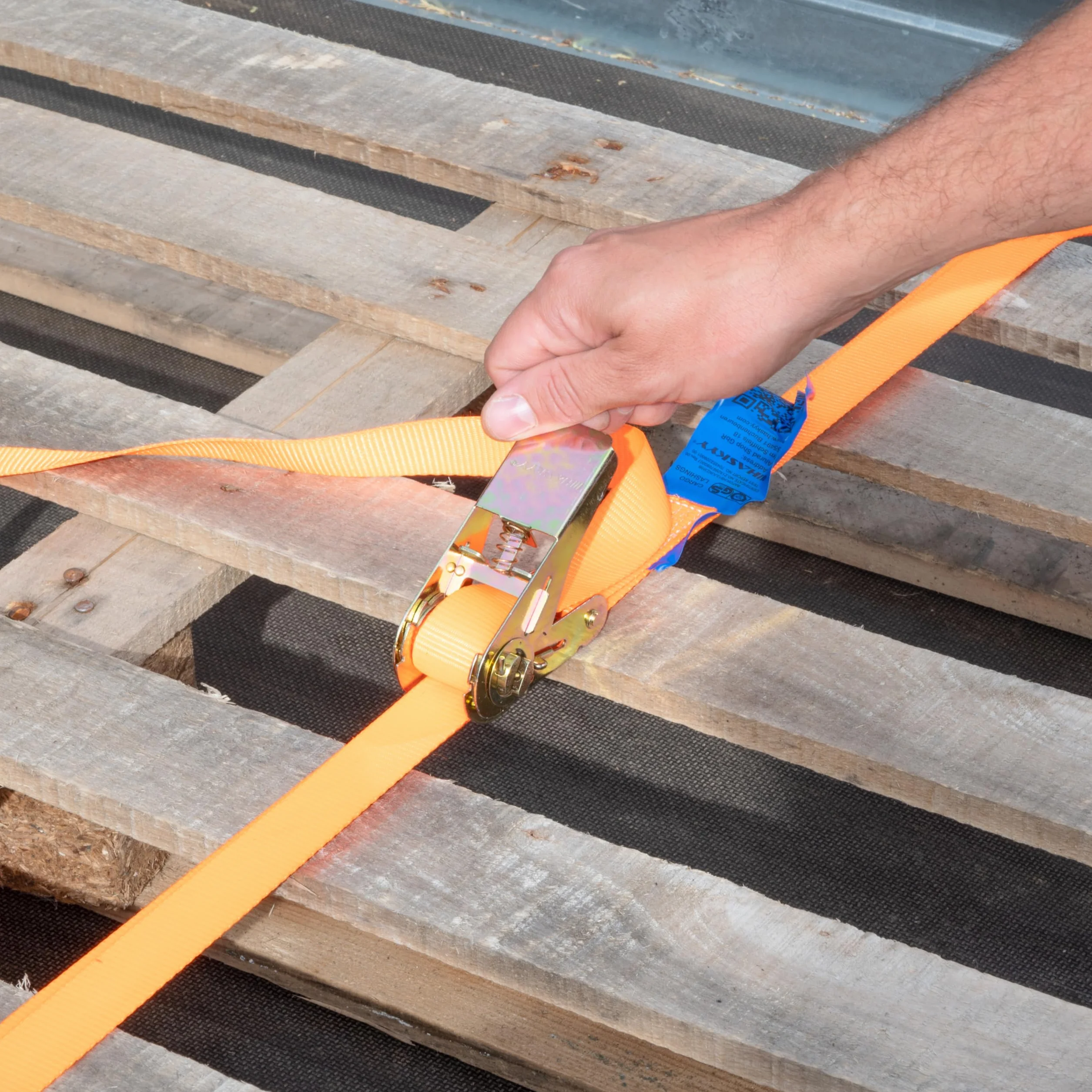 HASKYY Cinghie di Fissaggio a Cricchetto 800 kg 5m 27mm TÜV/GS DIN EN 12195-2