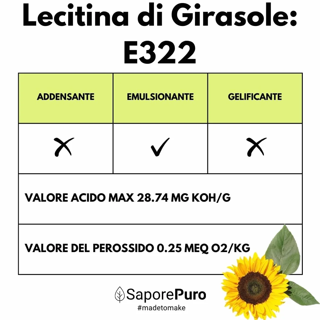 Lecitina di girasole 250 gr Emulsionante Naturale in polvere