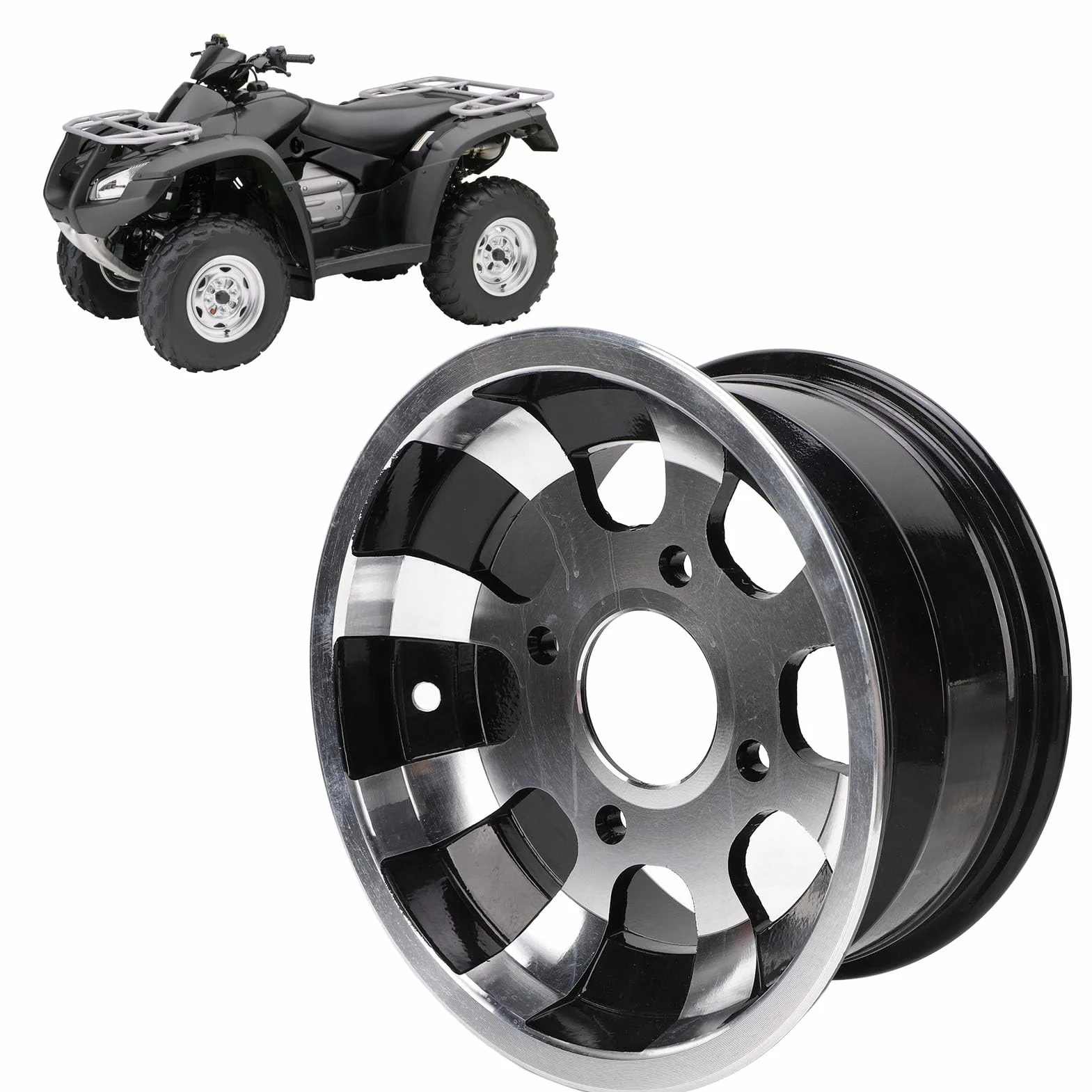 Fabater Cerchione ATV 10 Pollici, Ruote in Lega di Alluminio con 4 Fori per Quad, Go Kart