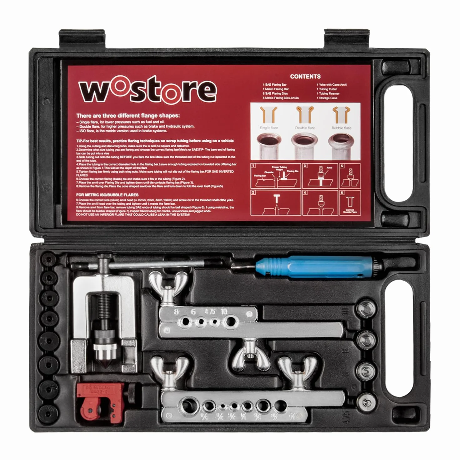 Wostore Sbirattatrice Doppia per Tubi dei Freni 3/16"-5/8" 7 Misure rame plastica alluminio