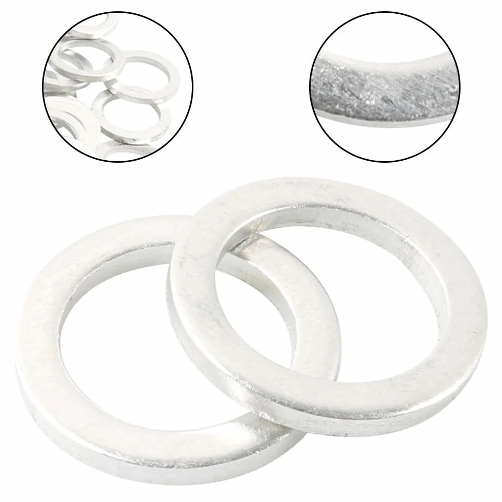 Guarnizione rondella a vite di scarico dell'olio per Hyundai & Kia (2001-2021), alluminio, argento, confezione da 25, OEM 21513-23001