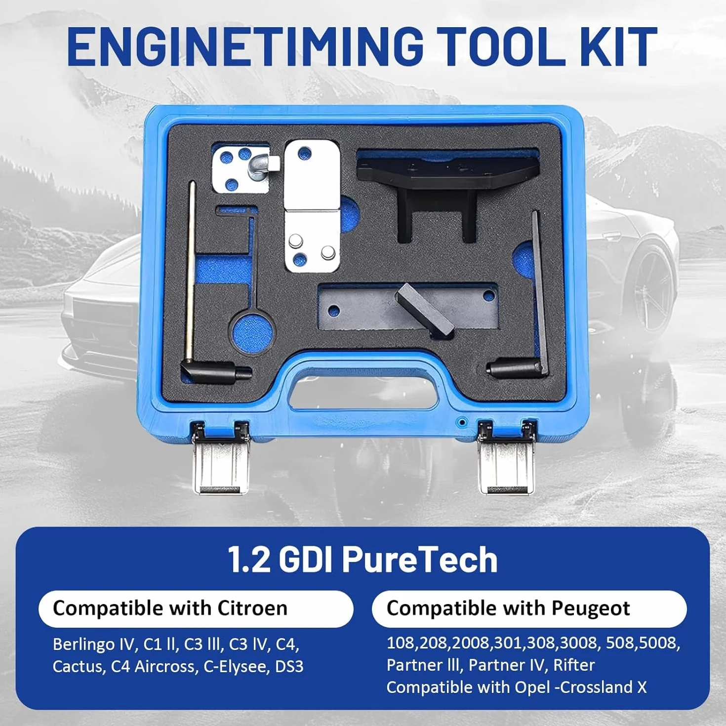 TANIASHOP Kit Messa in Fase Motori PSA 1.0 1.2 PureTech GDI VTi VVT per Peugeot Citroen Opel Toyota – Set Fasatura Professionale Alberi a Camme e Volano