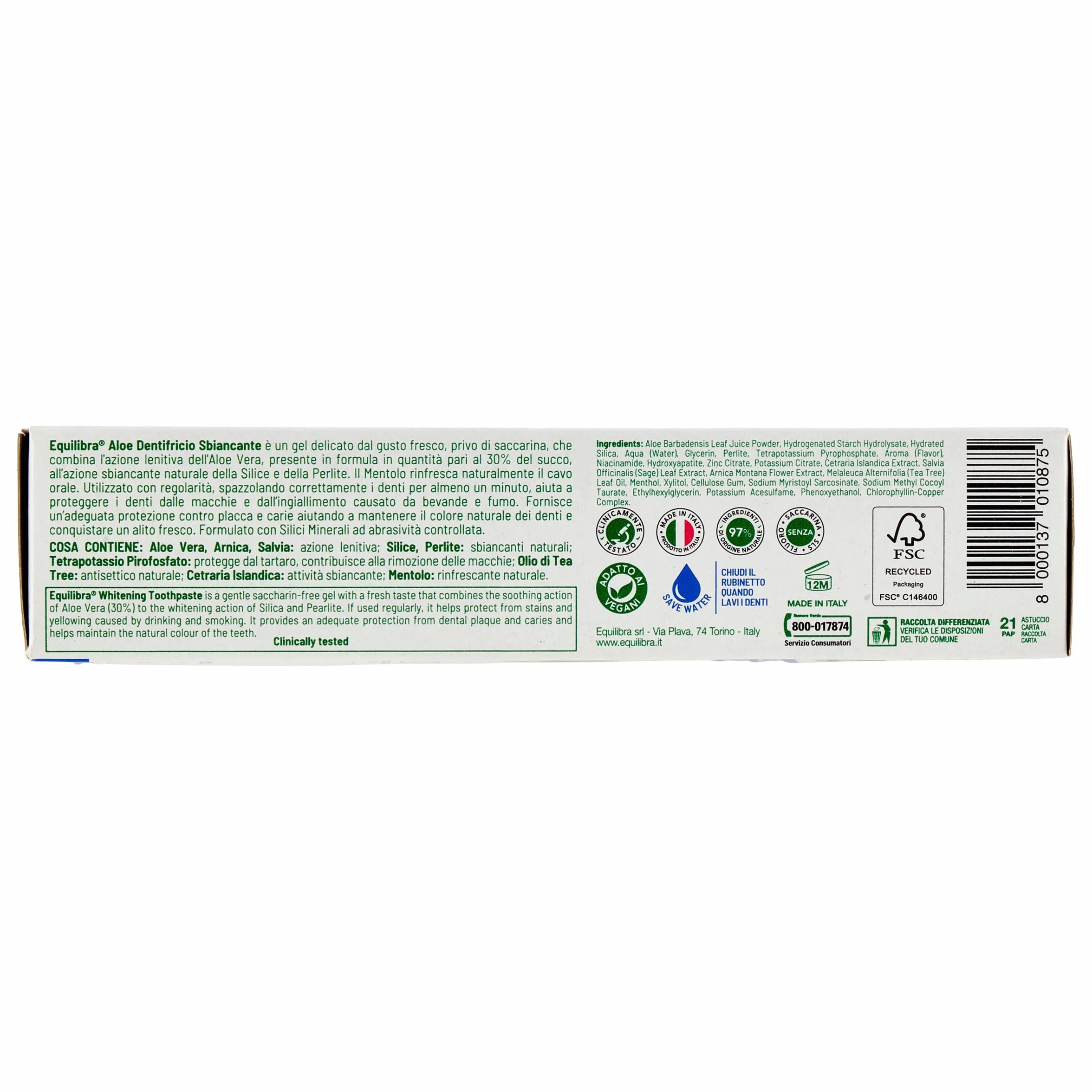 Equilibra Igiene Dentale Aloe Dentifricio Multiattivo 75 ml