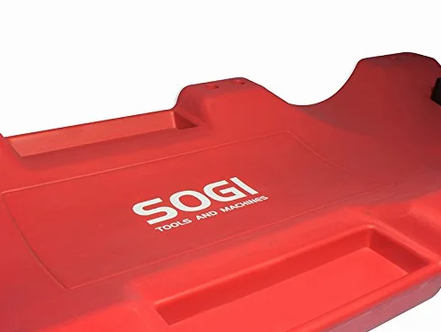 SOGI X4-13 Carrello Lettino Sotto Auto XL Termoformato Ergonomico Rosso 6 Ruote Piroettanti