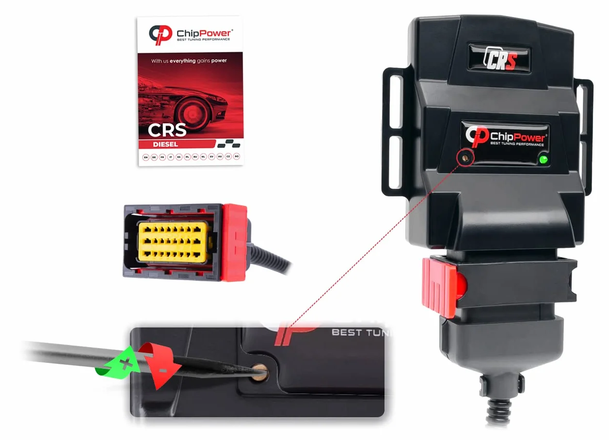 ChipPower Centralina Aggiuntiva CRS all'auto per Fiat 500 L 1.3 1.6 D Multijet 2007-2020 Tuningbox Plug&Drive Adatto Chip Tuning con Presa Individuale Diesel