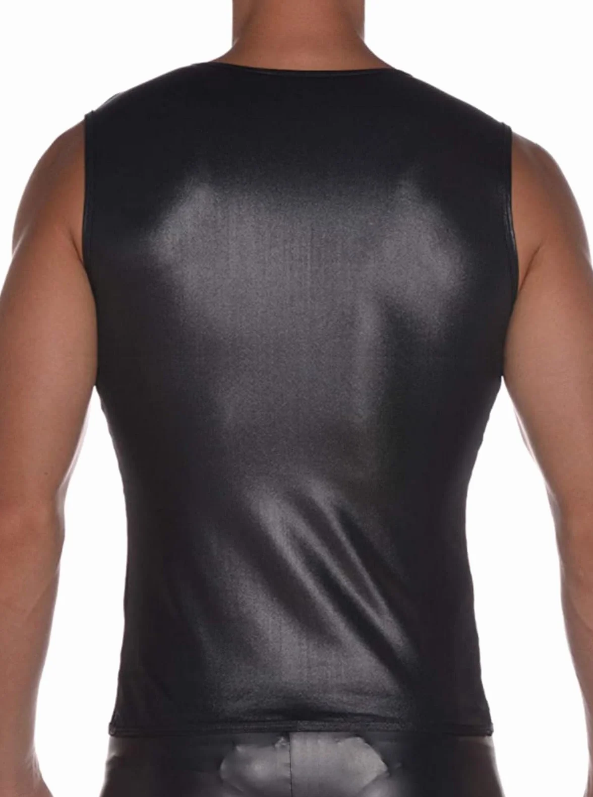 Top da uomo in lattice con maniche a rete a maglia larga