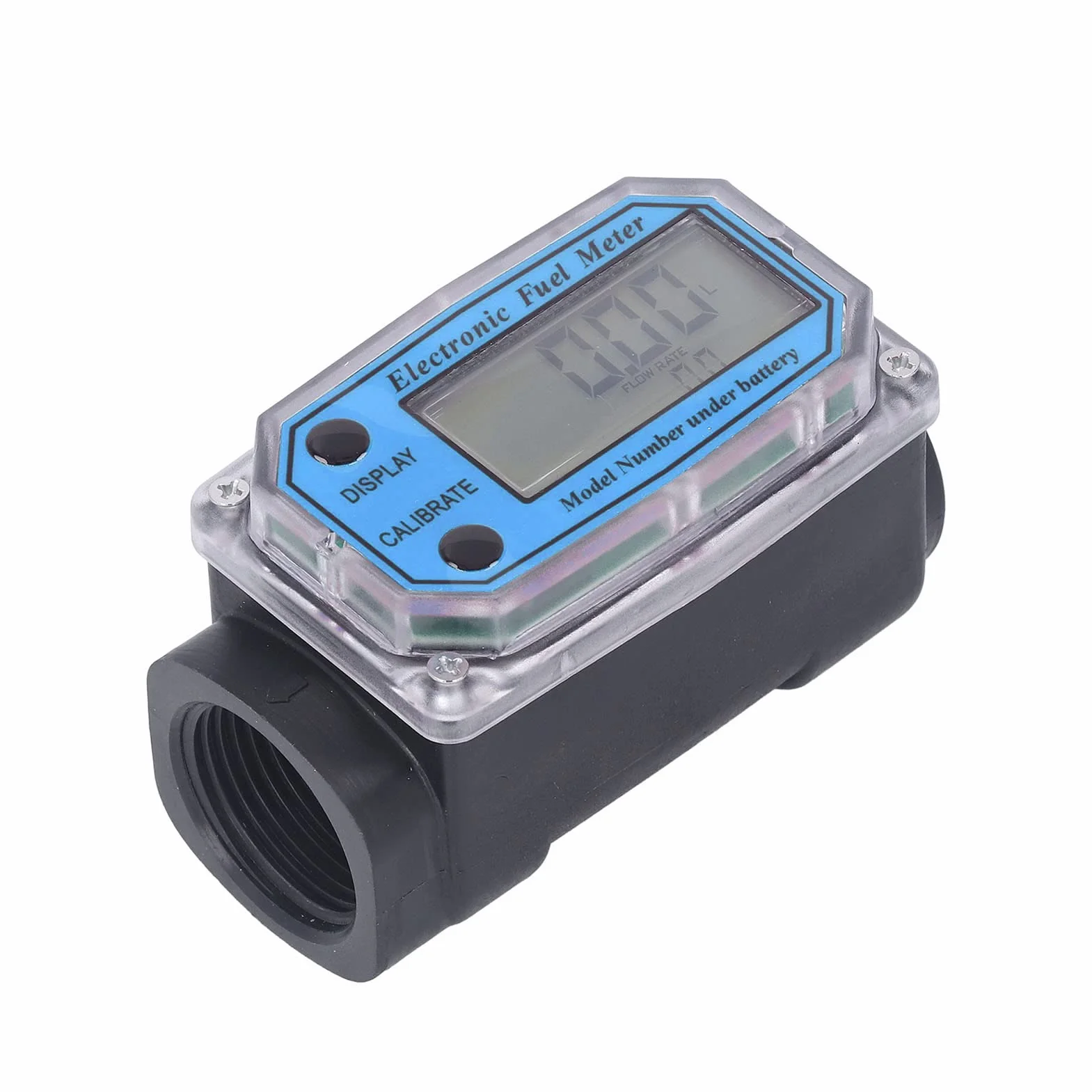 Flussometro a Turbina, Flussometro Digitale del Carburante, Misuratore di Portata del Carburante a Turbina con Display Digitale con Batteria per Misurare la Benzina Cherosene (1
