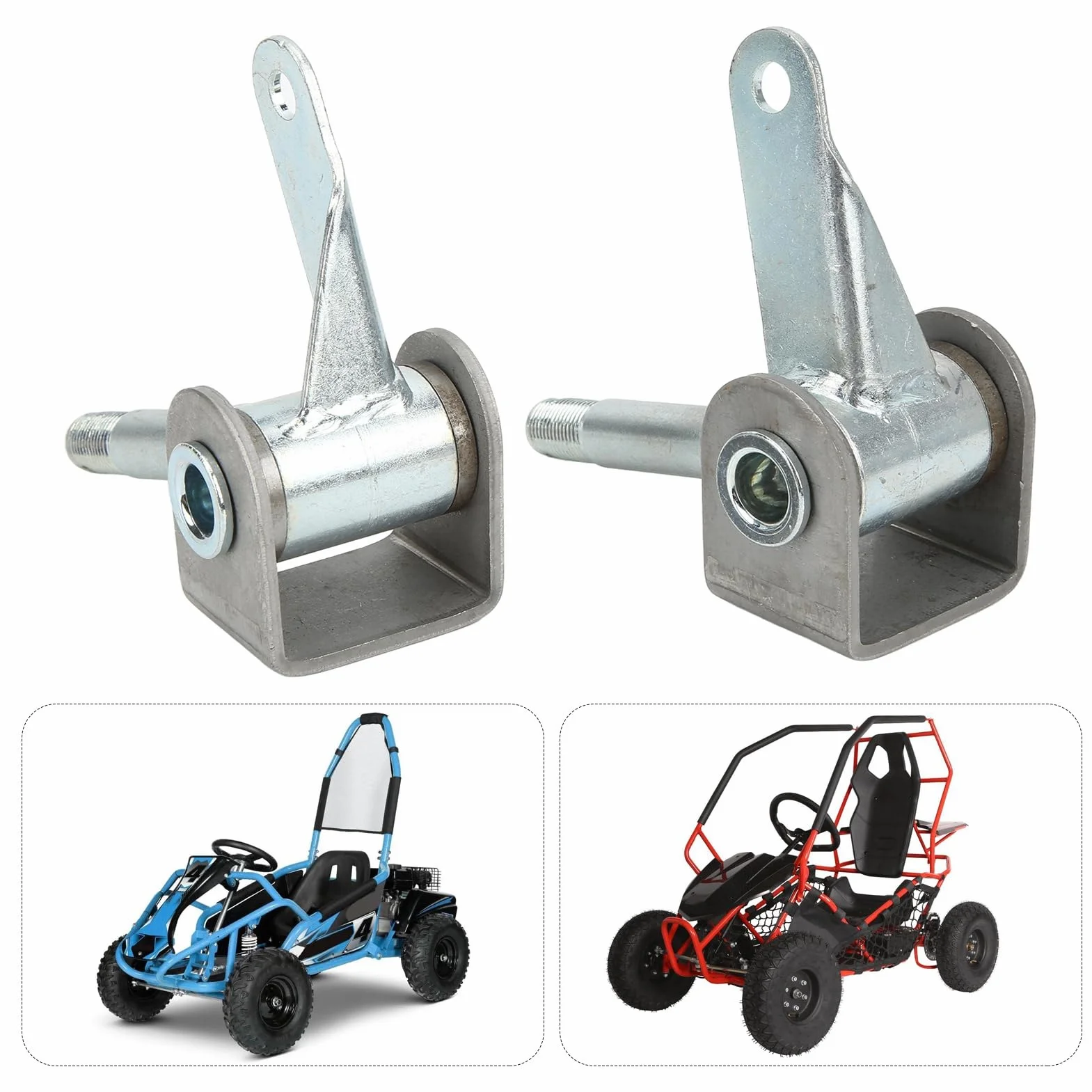 Mandrini Set Anteriore E Kit Mozzo Asse Fuso A Snodo 5/8 Puntone Ruota 4.5inx5/8in 2 Pezzi Destra Sinistra Staffa In Lega Di Acciaio Per Go Kart