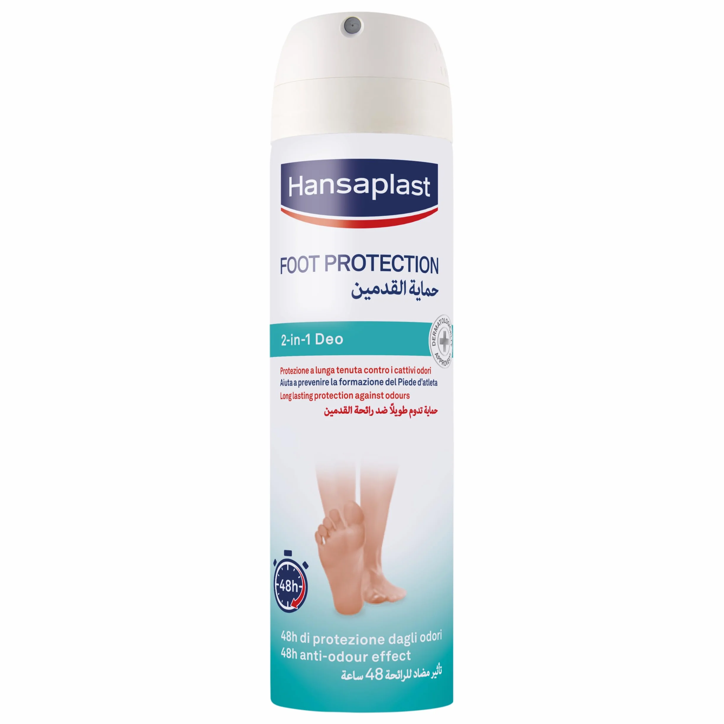 Hansaplast Deodorante Spray Foot Protection 2 in 1, Deodorante Piedi con Octenidina 150 ml