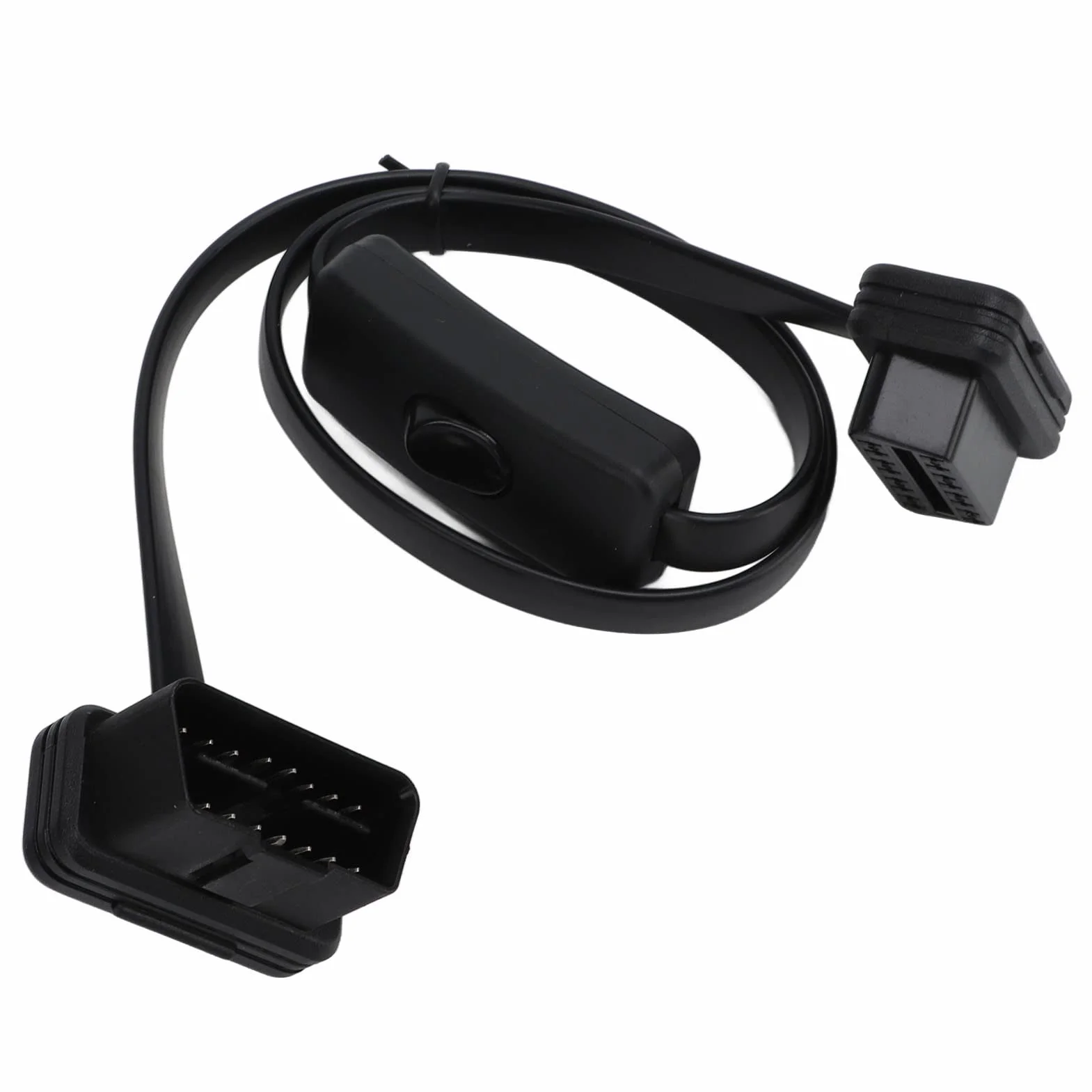Cavo di Prolunga OBD2 Nero 16 Pin Maschio con Interruttore Connettore Adattatore Diagnostico