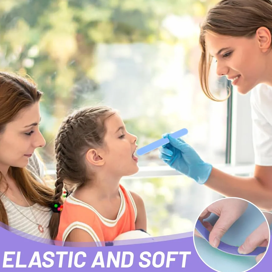 Abbassalingua Plastici 40 Pezzi Tongue Muscle Trainer per Bambini Depressore Lingua Bâtons en Plastique Arti e Mestieri Esame Dentale 4 Colori