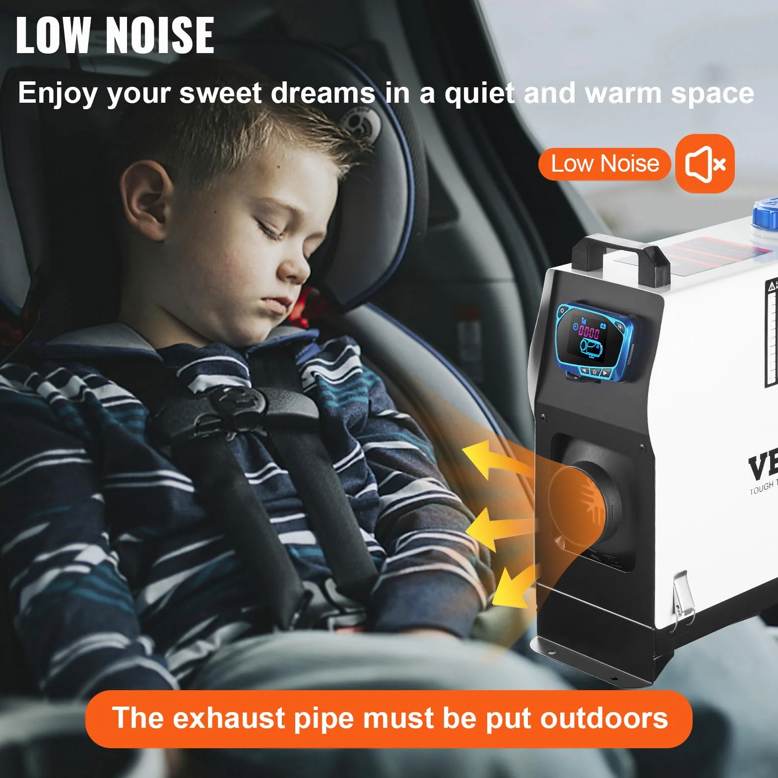 VEVOR Riscaldatore ad Aria Diesel 12V, Riscaldatore di Parcheggio, Riscaldatore per Camion 8KW all in One Interruttore Schermo LCD, Riscaldamento da Parcheggio, Air Heater Diesel 12V 8KW