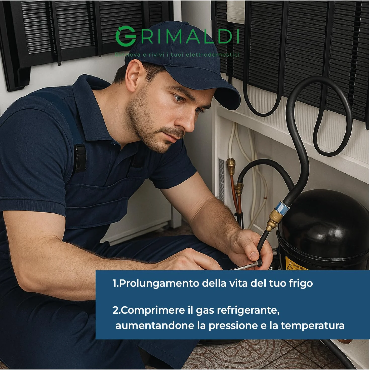 G GRIMALDI Compressore GLY45AAa 1/8 HP 109W R134a 220-240V 50Hz gas R1234yf LBP statico RSIR