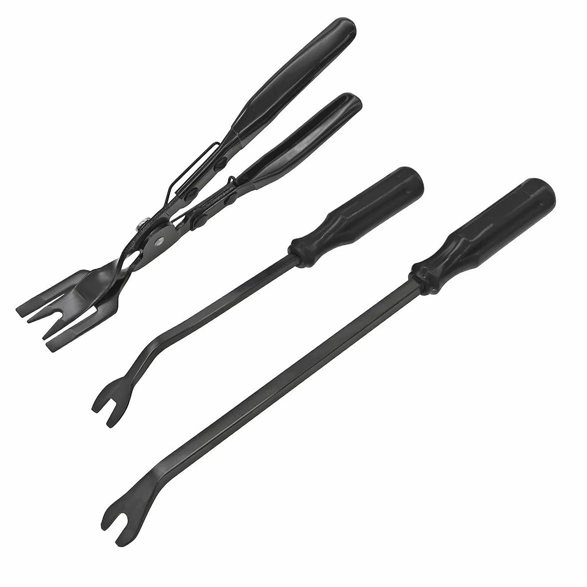 Set di Attrezzi per Rimozione Rivetti Auto JNNJ 3 Pezzi, Pinza Rimozione Clip, Leve Smontaggio Pannello Porta (Nero)