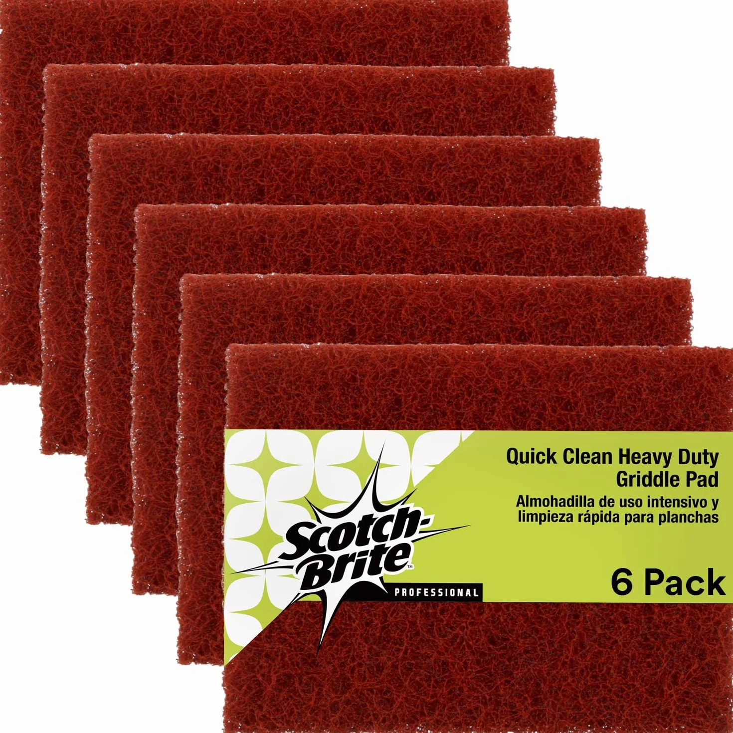 Scotch-Brite Set di 6 tamponi abrasivi, 10,2 x 13,3 cm, per cuocere su cibi e oli da cucina