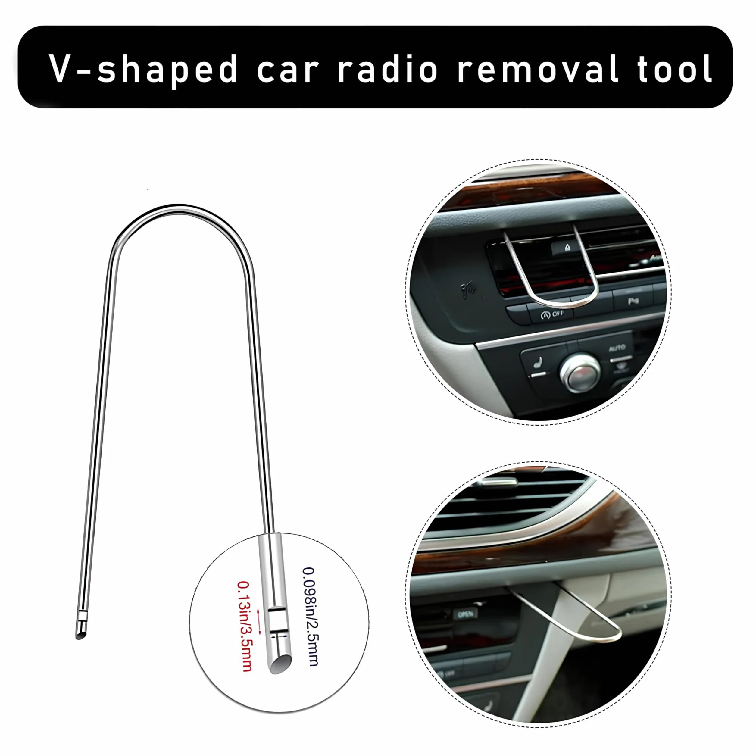 Kit Smontaggio Autoradio 4 Pezzi, Strumento Rimozione in Acciaio Inossidabile, Estrattore