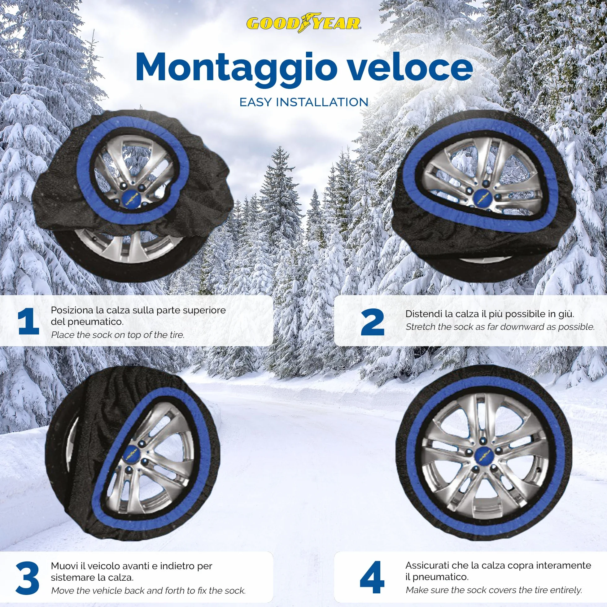Goodyear Star Gripper Catene da Neve Tessuto Omologate EN 16662-1:2020 XL R14-R21