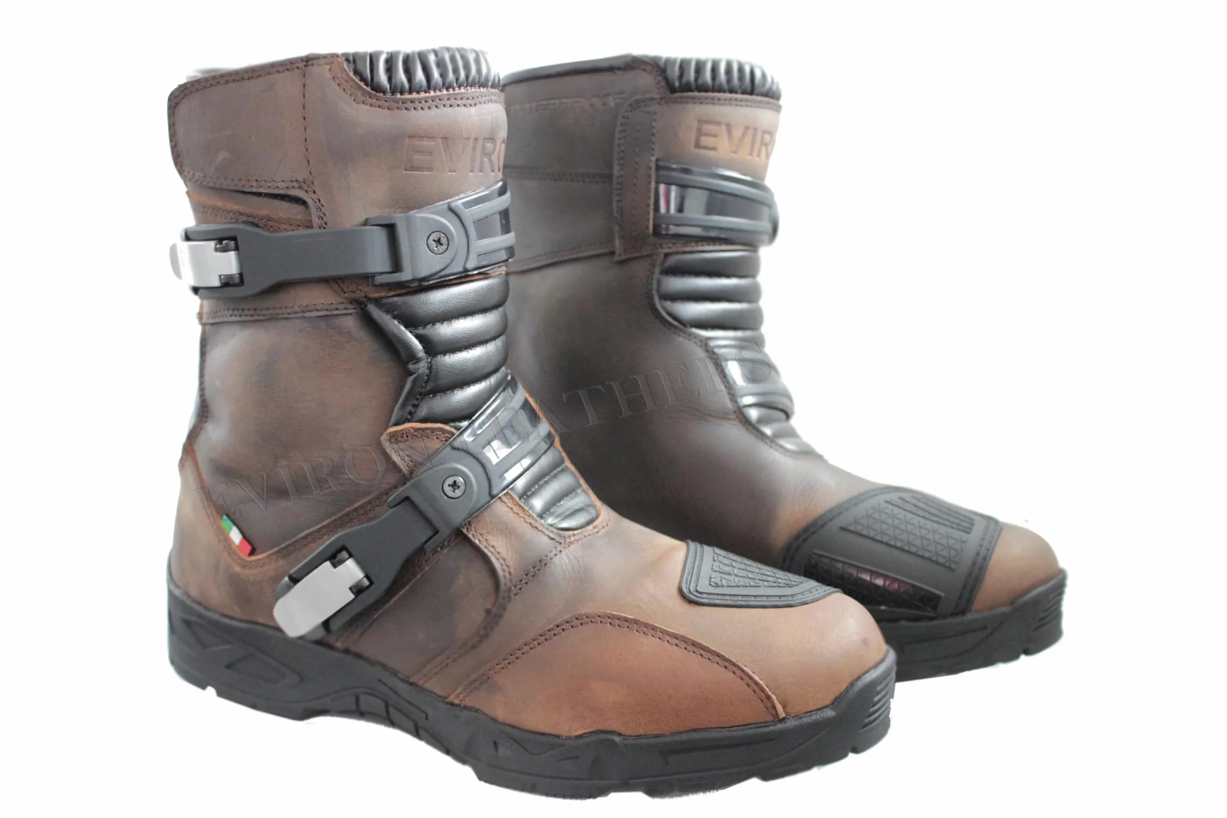EVIRON Stivali da moto Adventure Low in pelle MX Off Road.
