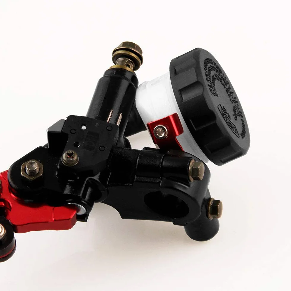 leve freno frizione moto,7/8" 22mm gruppo frizione a clacson regolabile con pompa idraulical,Freno manubrio universale in alluminio,per Honda Suzuki Kawasaki Yamaha D10 (Rosso)