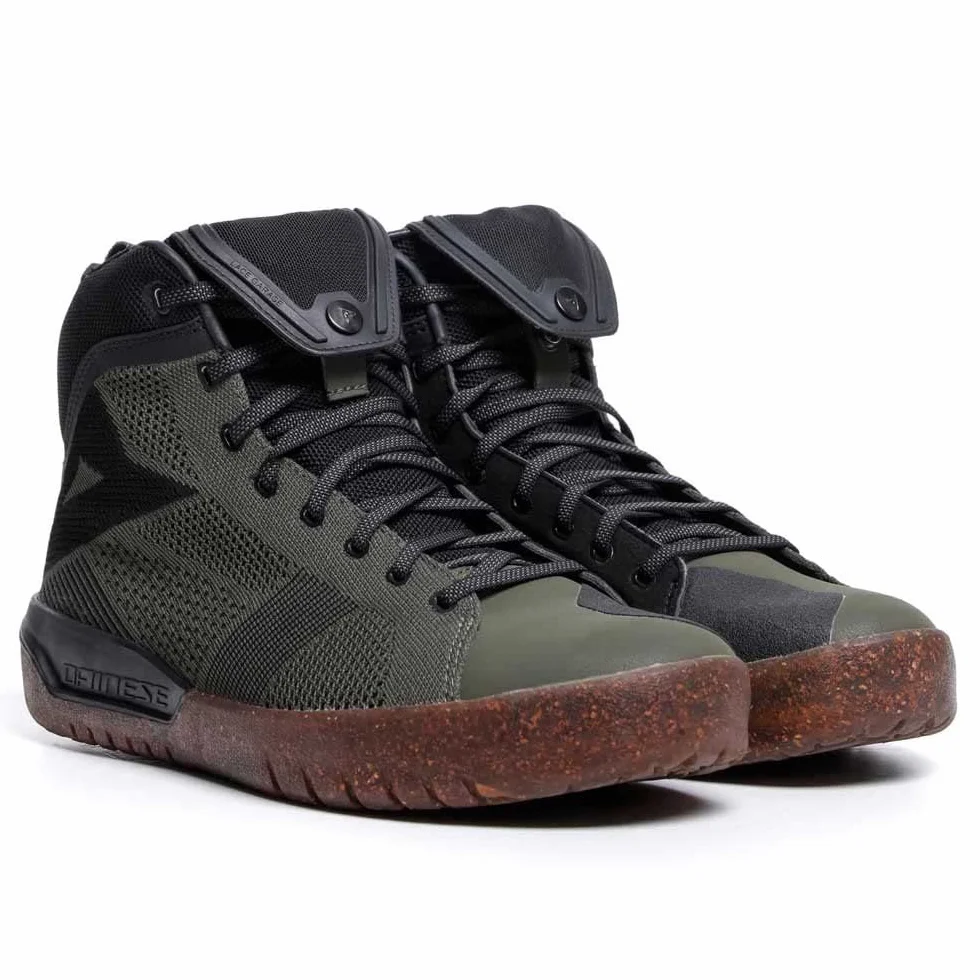 Dainese - Metractive Air Shoes, Scarpe Moto Leggere e Traspiranti con Tomaia in Knit, Suola Asimmetrica per Grip Ottimale, Rinforzi Protettivi e Soletta Ammortizzata, Verde/Nero