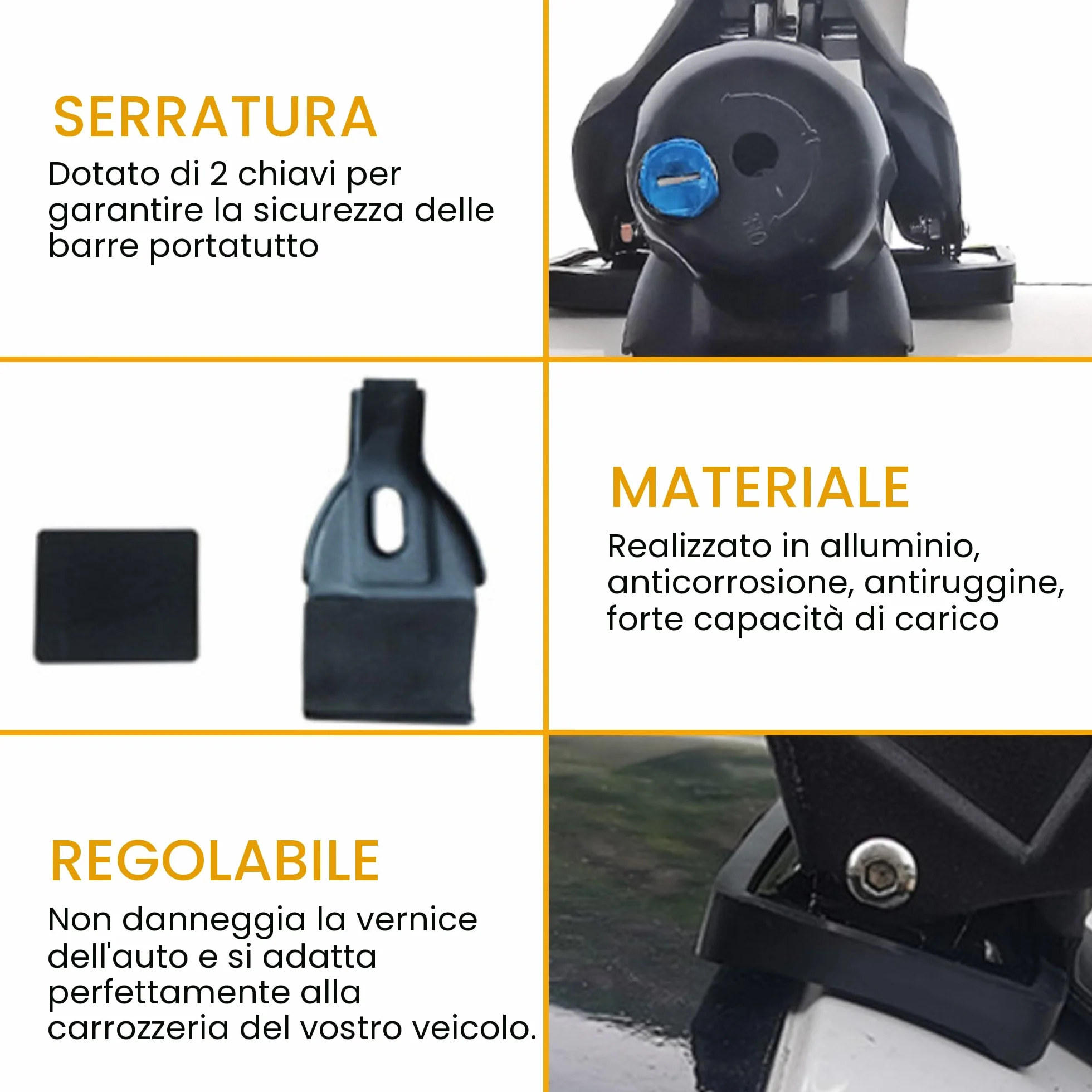 Barre Portatutto per Auto senza Railing Portapacchi da Viaggio