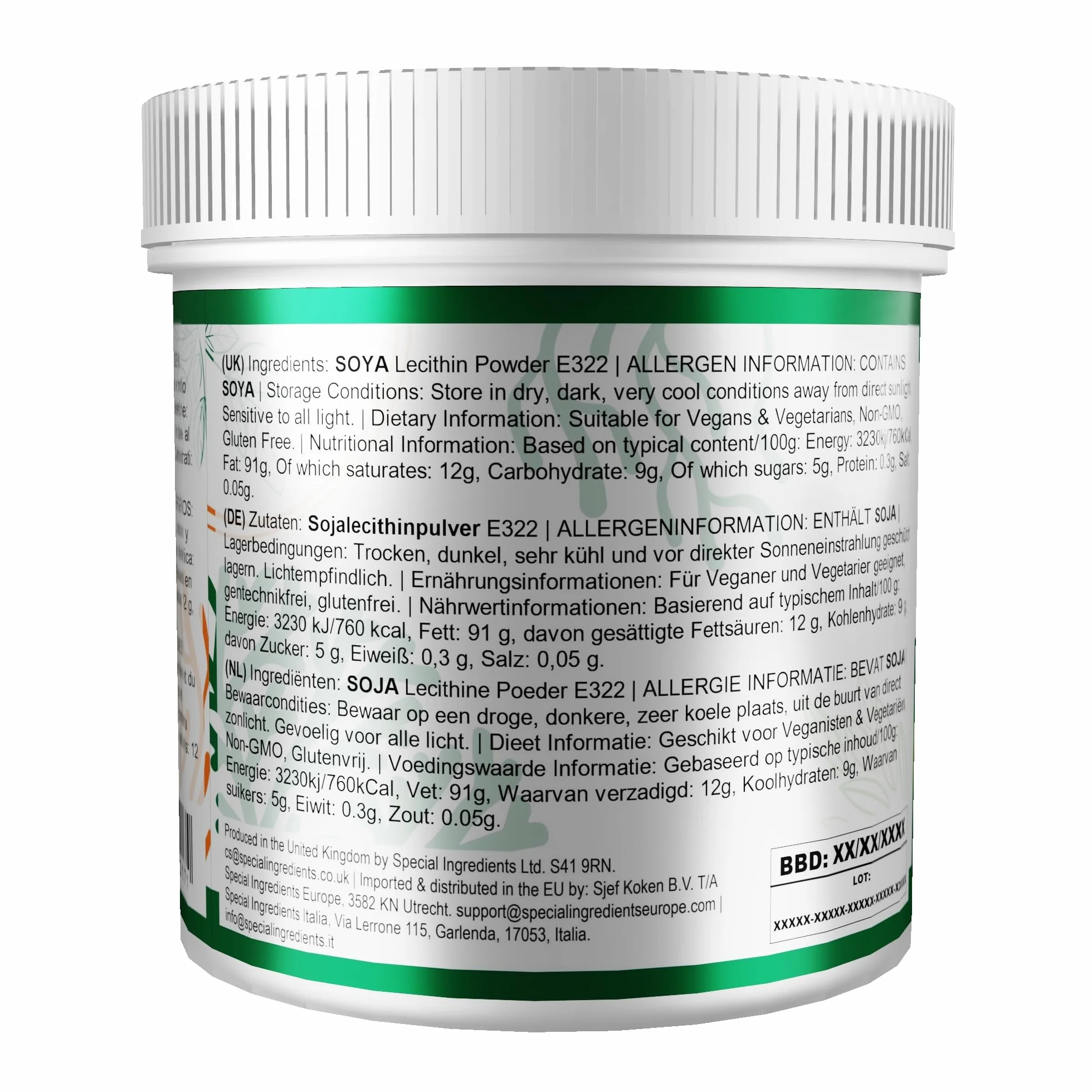 Lecithin Powder 500g Food Grade Non GMO (2 x 250g)