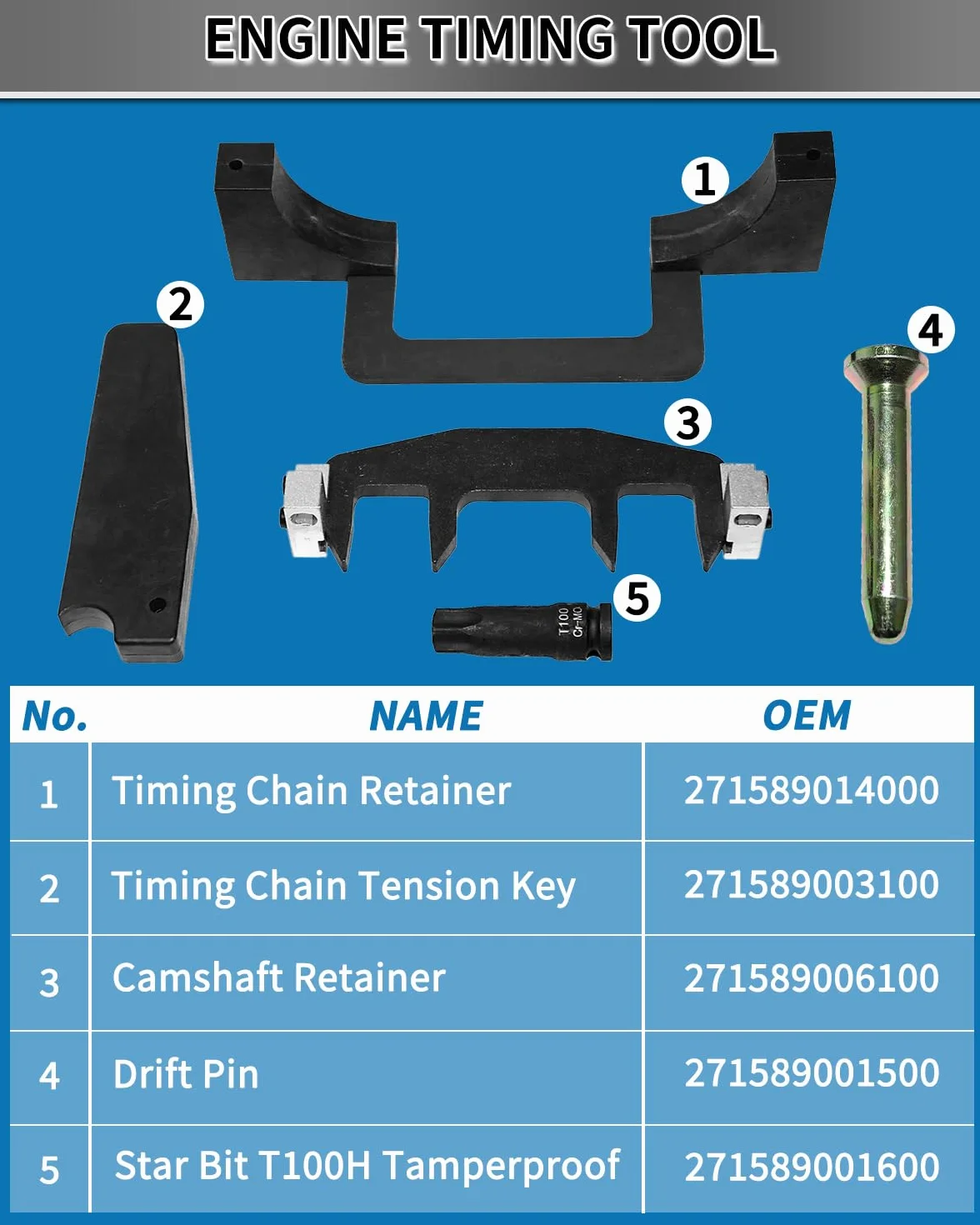 DPTOOL Strumenti per allineamento Albero a camme per Mercedes Benz M271 C230 Set